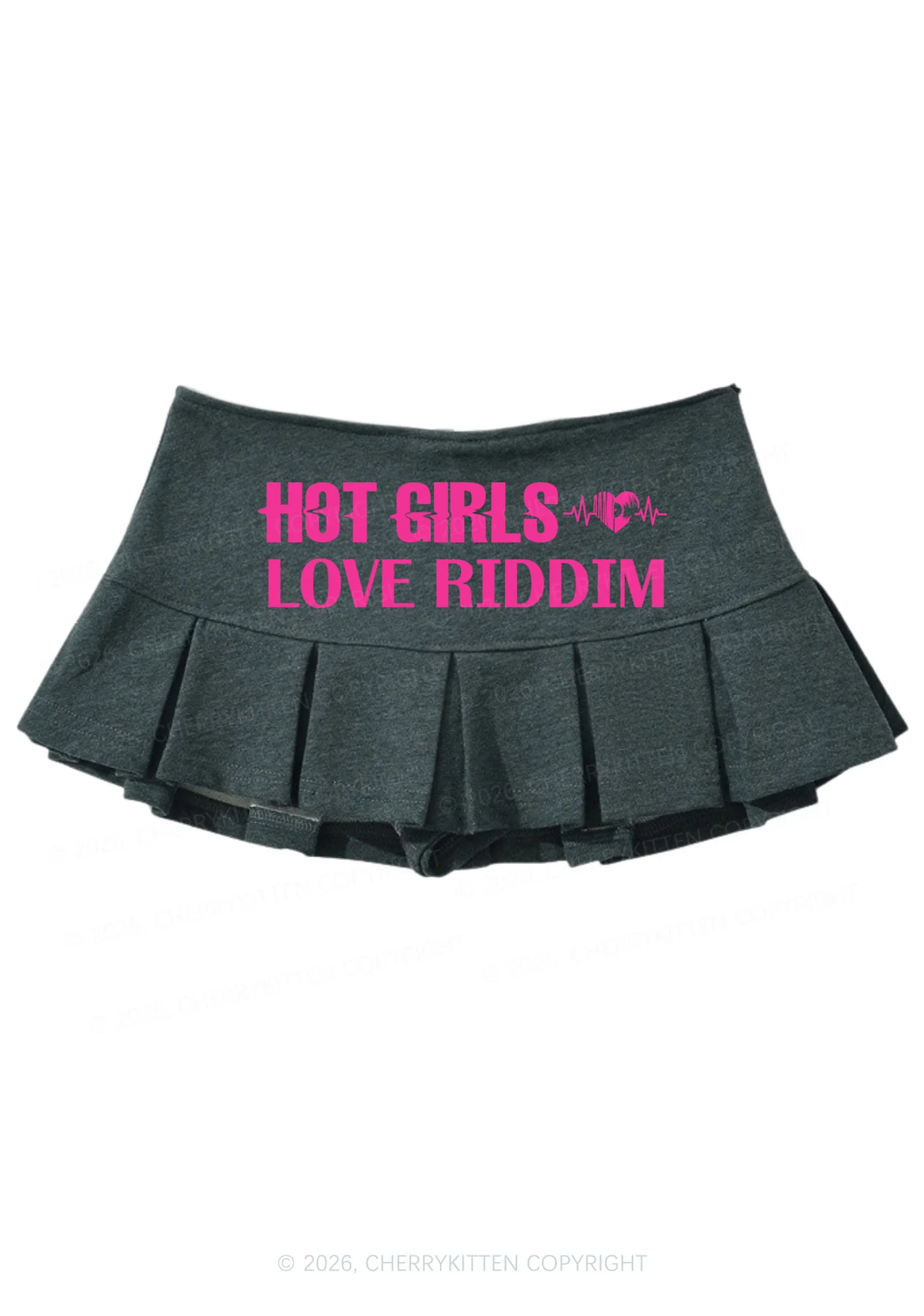 Hot Girls Love Riddim Y2K Mini Pleated Skirts Cherrykitten - Image 5