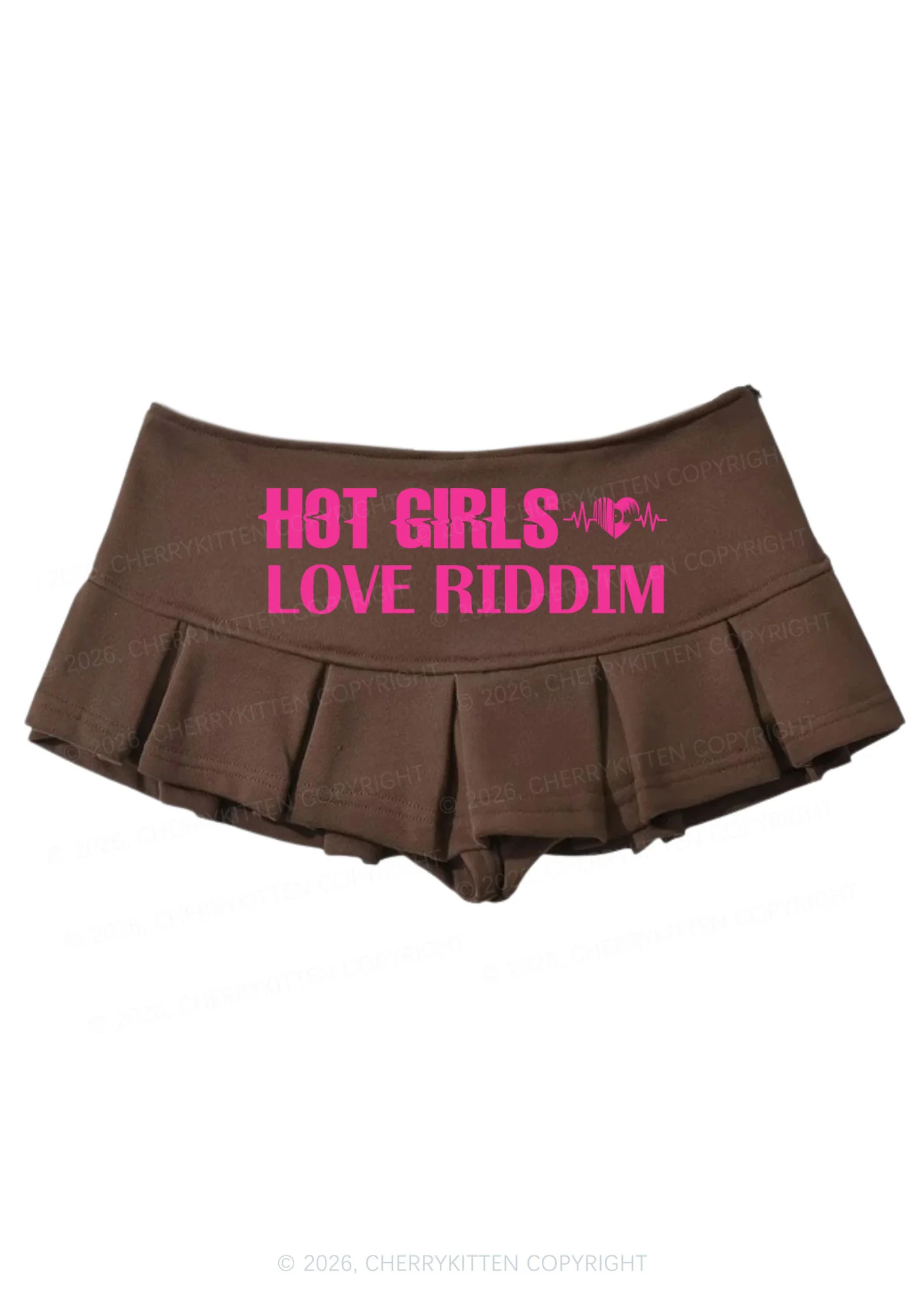 Hot Girls Love Riddim Y2K Mini Pleated Skirts Cherrykitten - Image 7