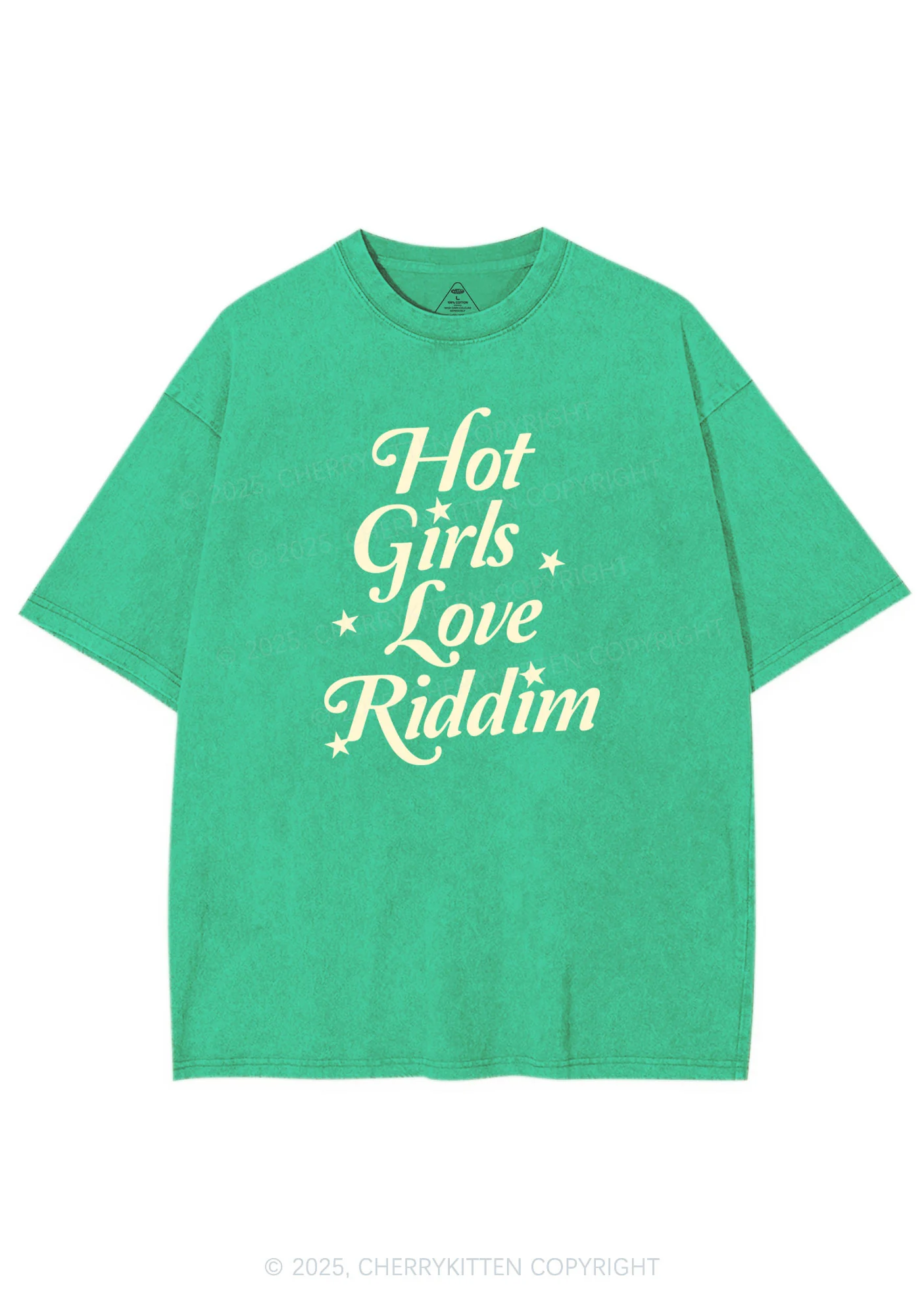 Hot Girls Love Riddim Y2K Shirts Washed Tee Cherrykitten - Image 8
