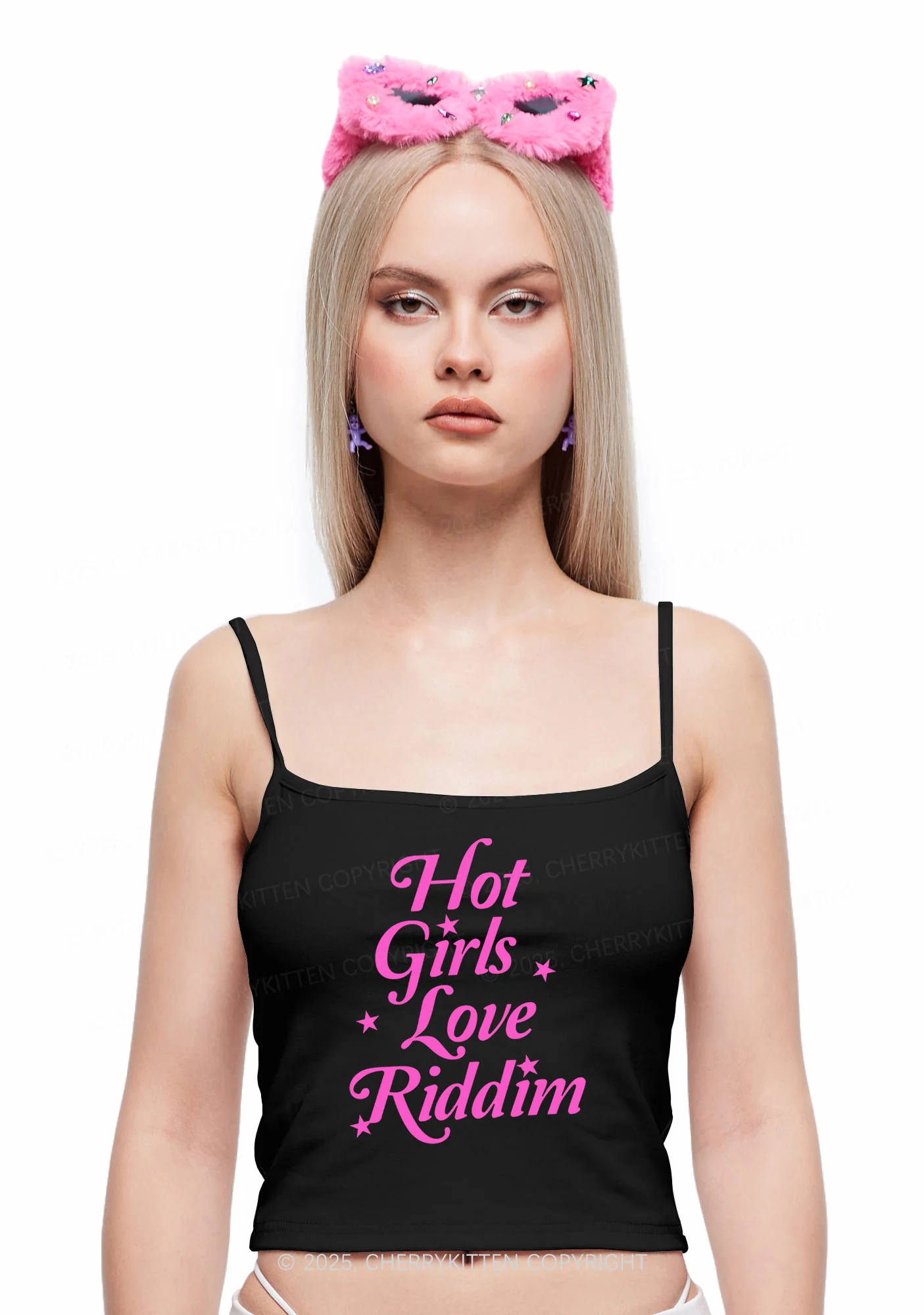 Hot Girls Love Riddim Y2K Spaghetti Strap Cami Cherrykitten - Image 2