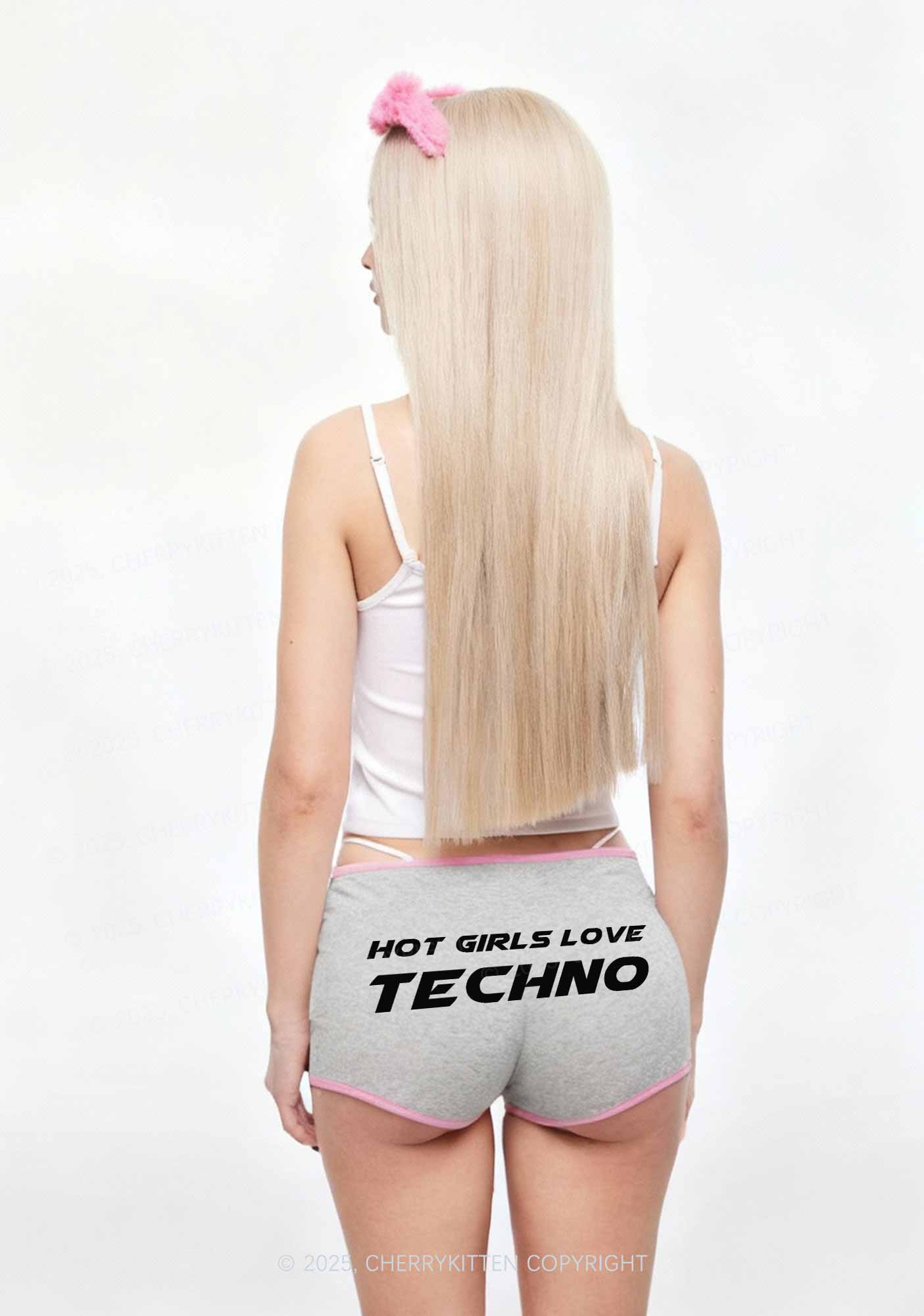 Hot Girls Love Techno Y2K Booty Shorts Cherrykitten - Image 3