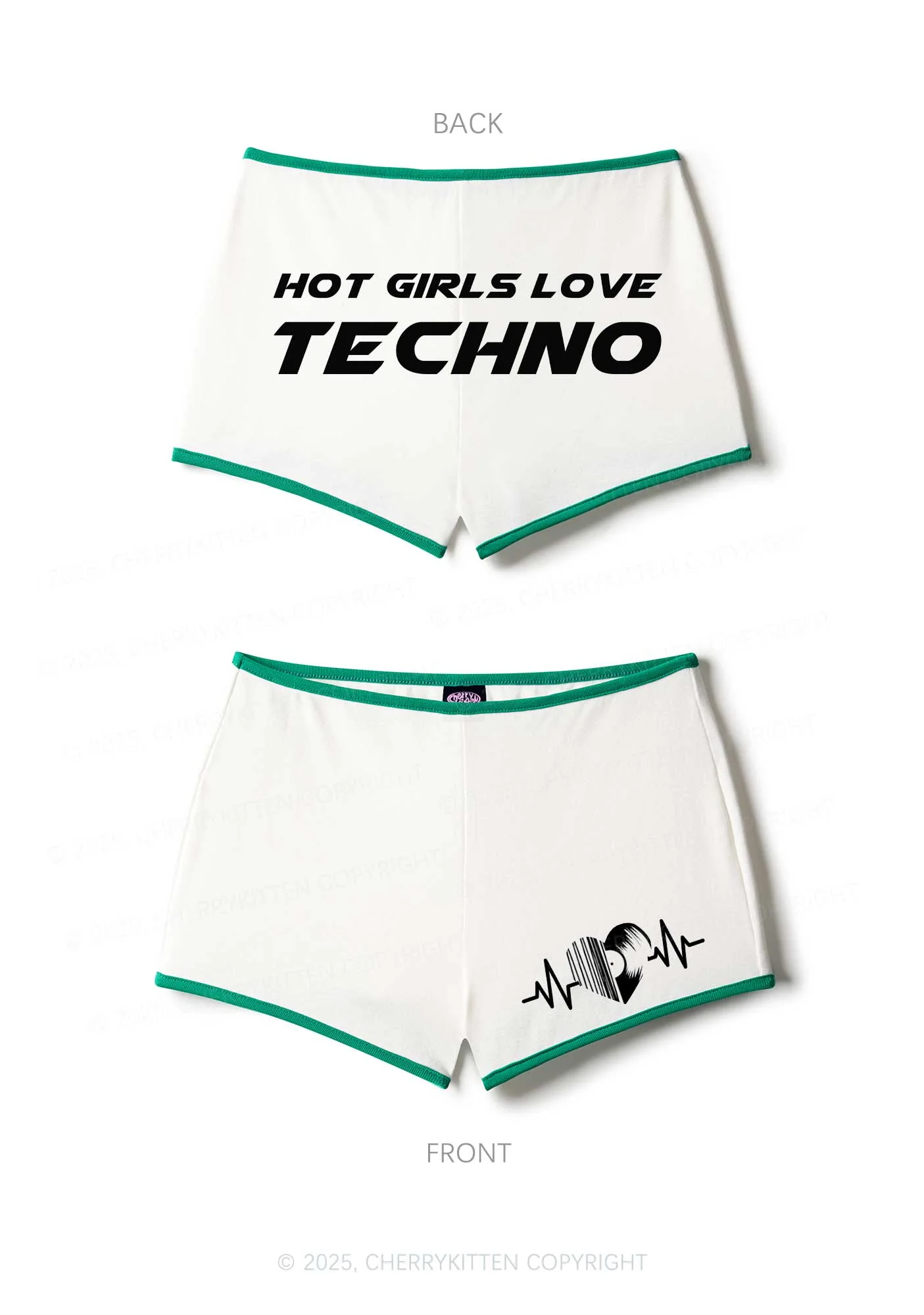 Hot Girls Love Techno Y2K Booty Shorts Cherrykitten - Image 5