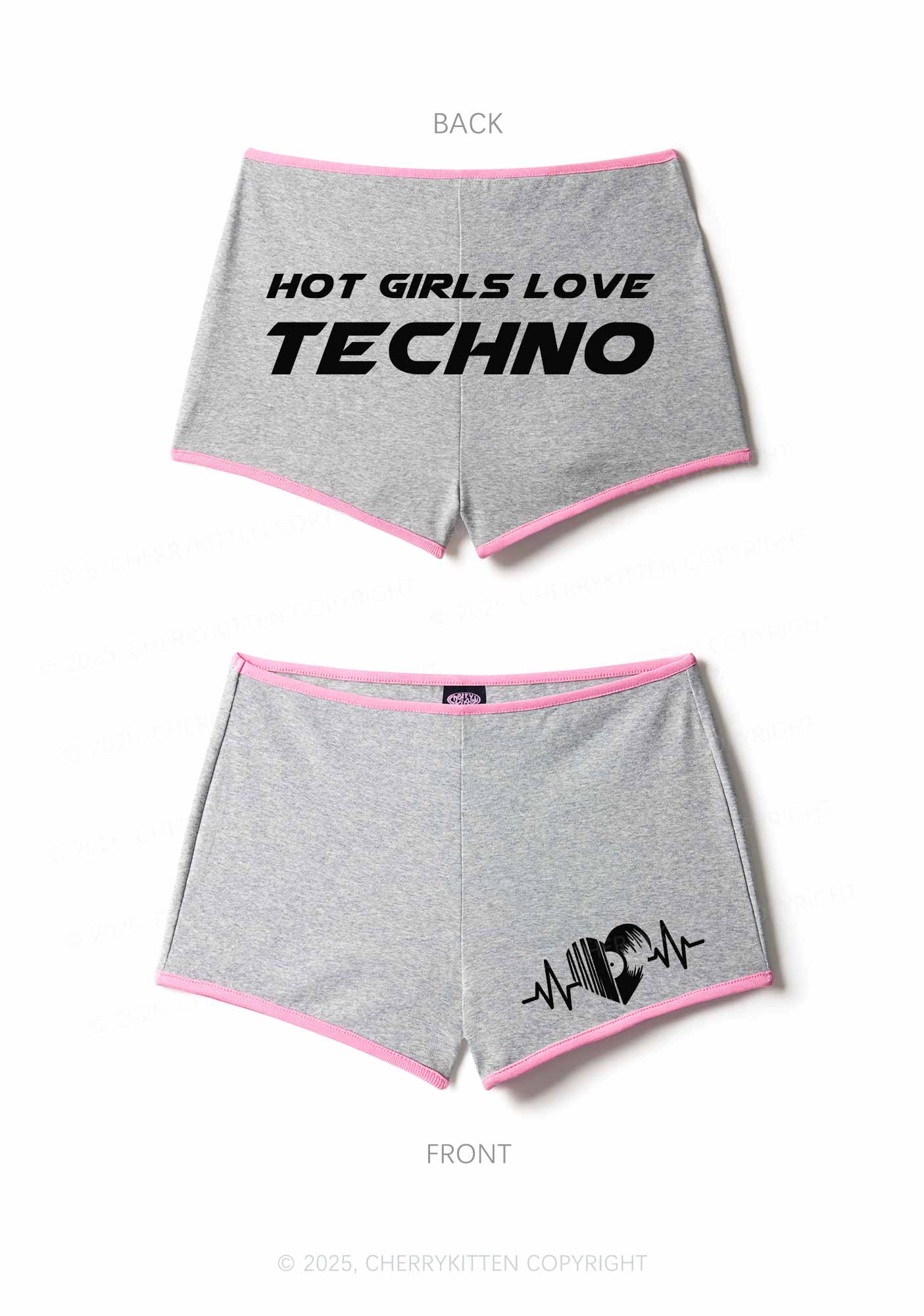 Hot Girls Love Techno Y2K Booty Shorts Cherrykitten - Image 7