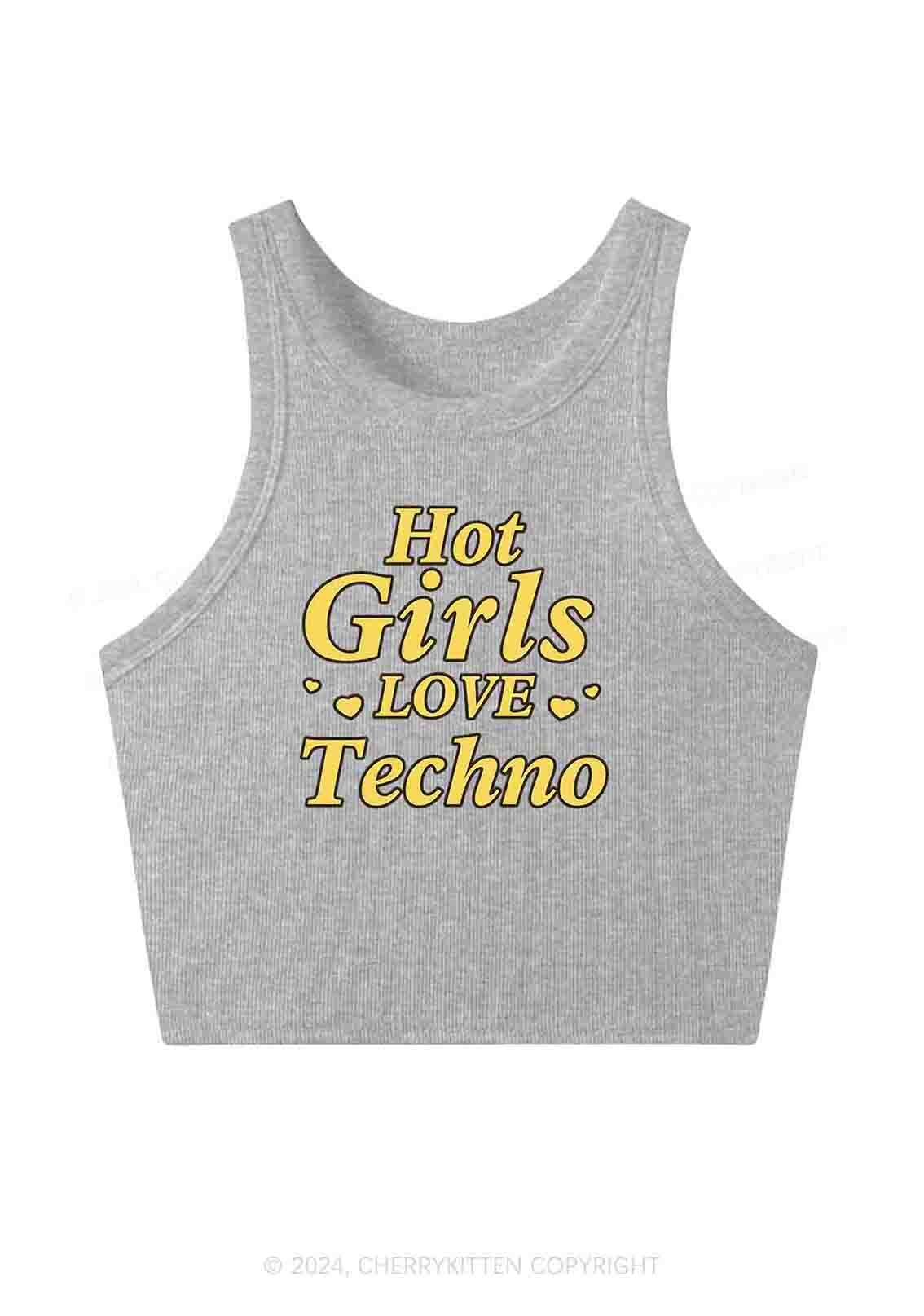 Hot Girls Love Techno Y2K Crop Tank Top Cherrykitten - Image 4
