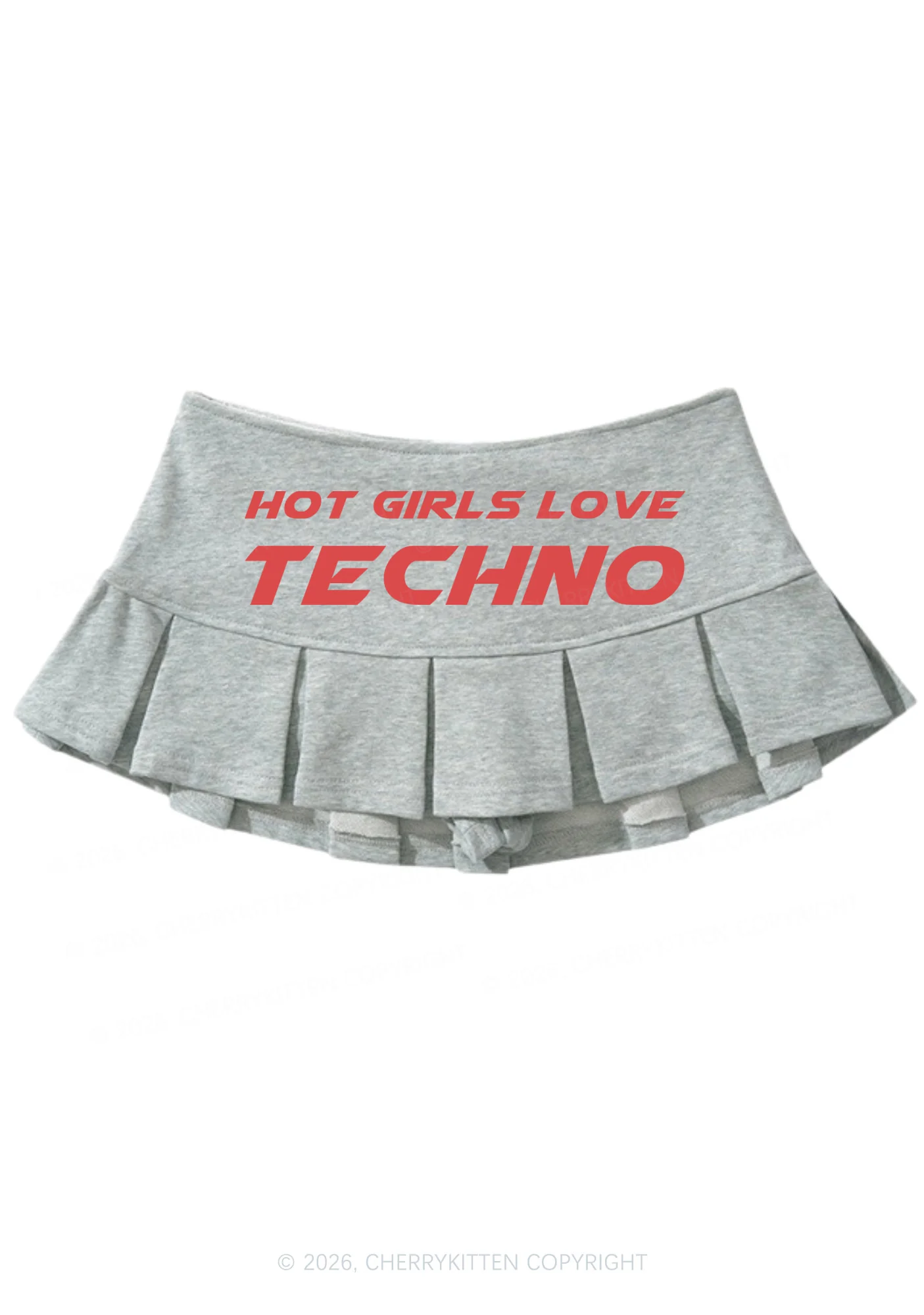Hot Girls Love Techno Y2K Mini Pleated Skirts Cherrykitten - Image 2