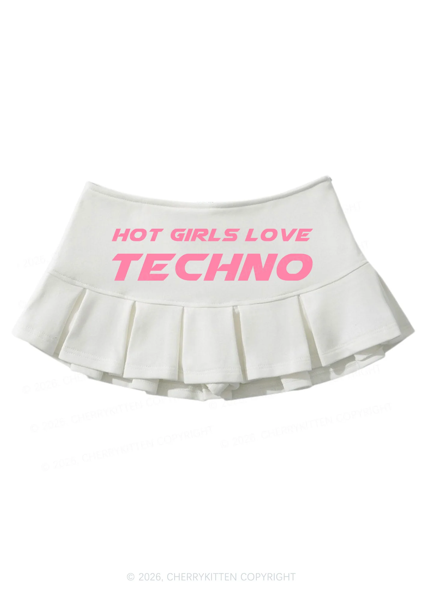 Hot Girls Love Techno Y2K Mini Pleated Skirts Cherrykitten - Image 3
