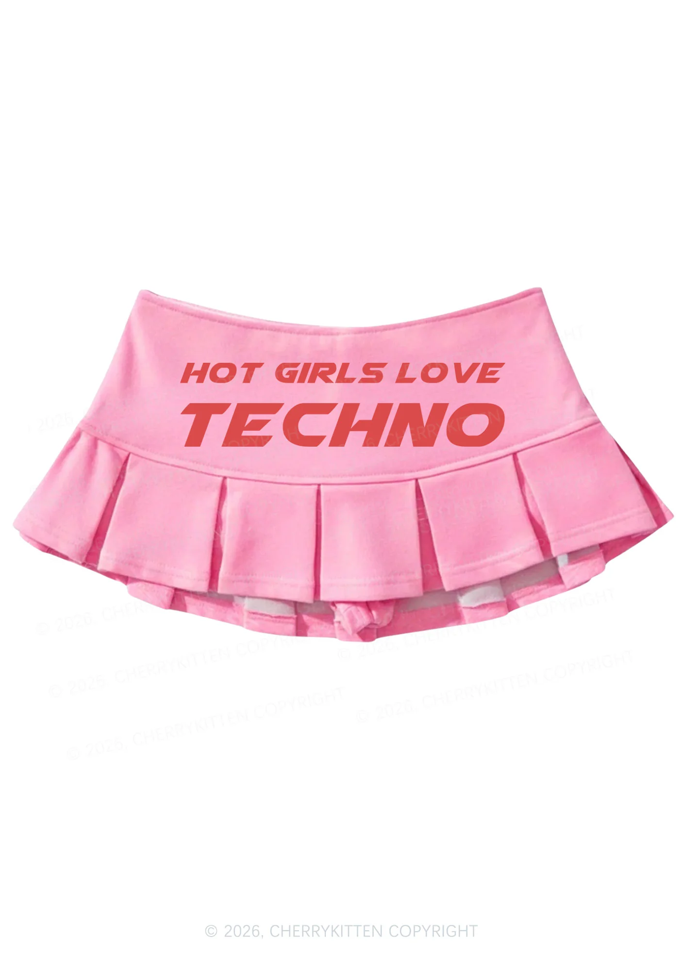Hot Girls Love Techno Y2K Mini Pleated Skirts Cherrykitten - Image 4