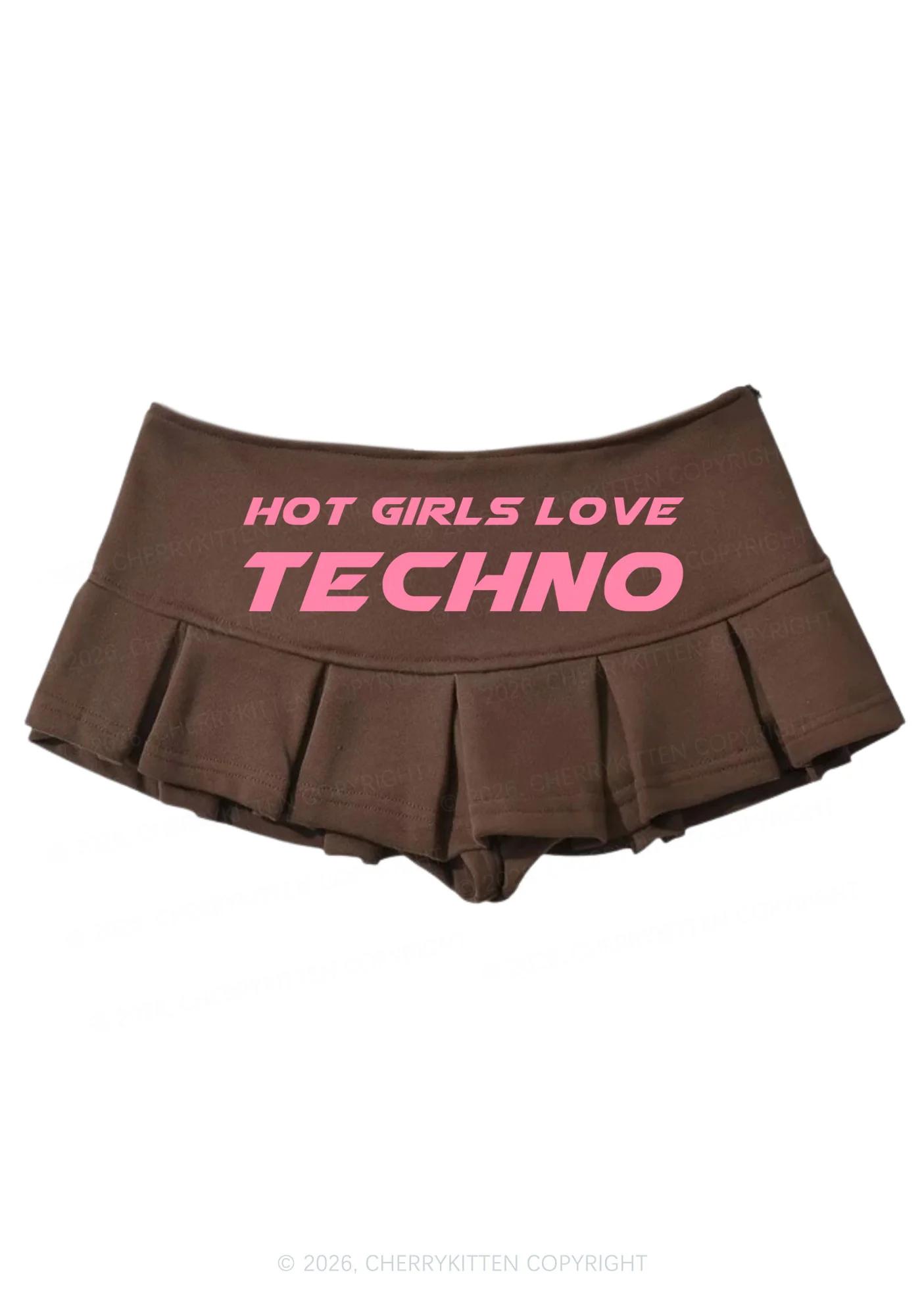 Hot Girls Love Techno Y2K Mini Pleated Skirts Cherrykitten - Image 5