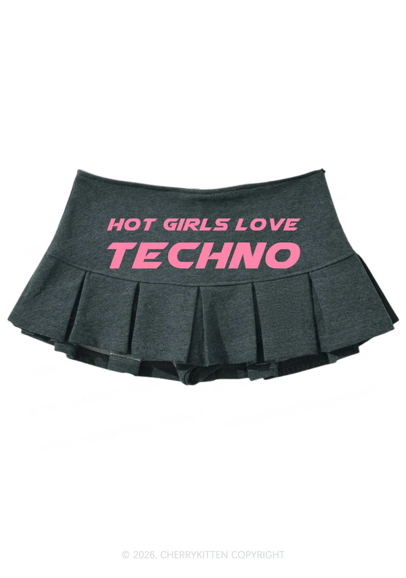 Hot Girls Love Techno Y2K Mini Pleated Skirts Cherrykitten - Image 6