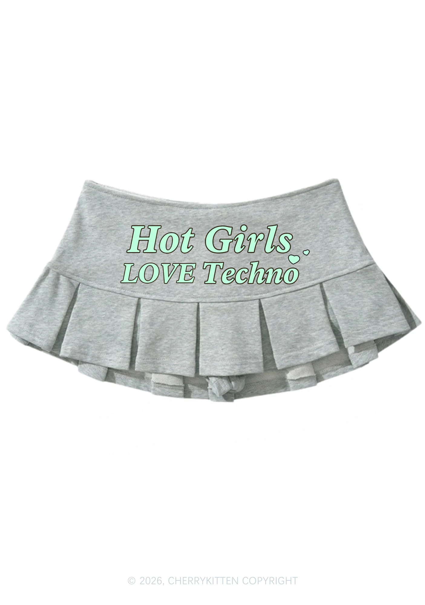 Hot Girls Love Techno Y2K Mini Pleated Skirts Cherrykitten - Image 3