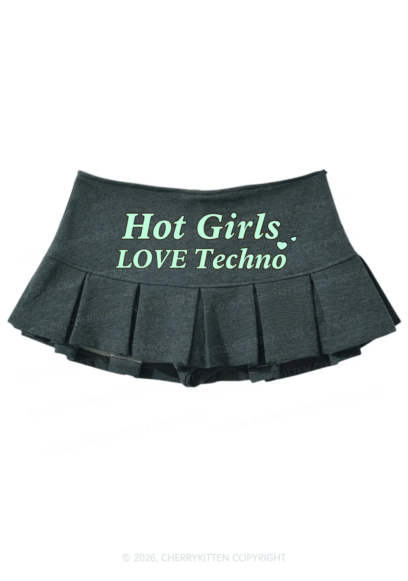 Hot Girls Love Techno Y2K Mini Pleated Skirts Cherrykitten - Image 5