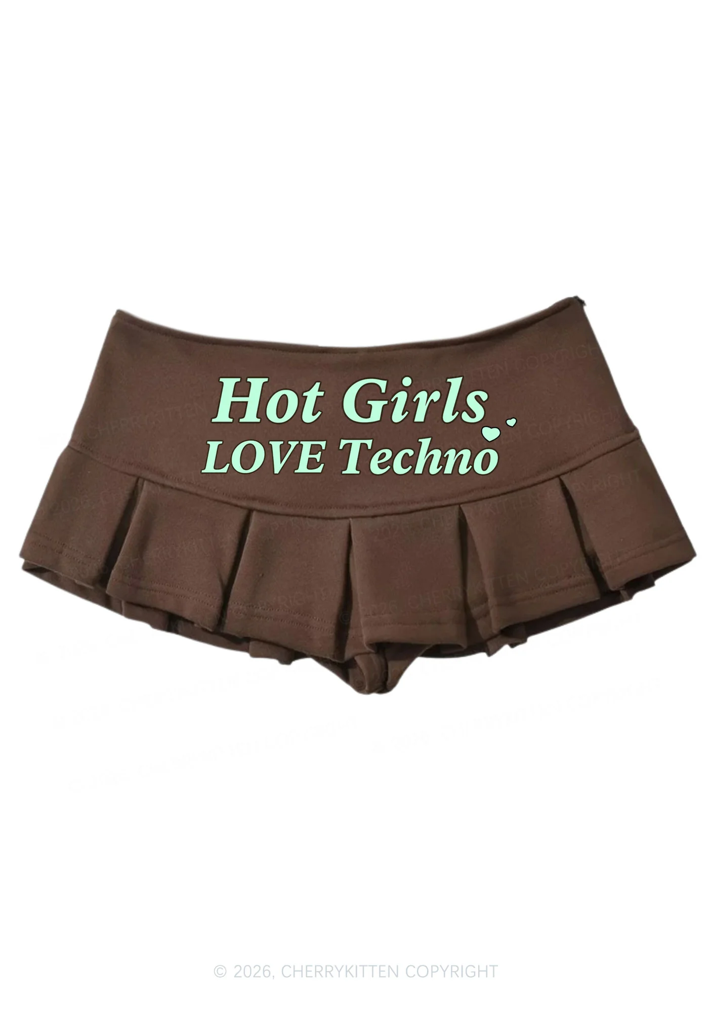 Hot Girls Love Techno Y2K Mini Pleated Skirts Cherrykitten - Image 6