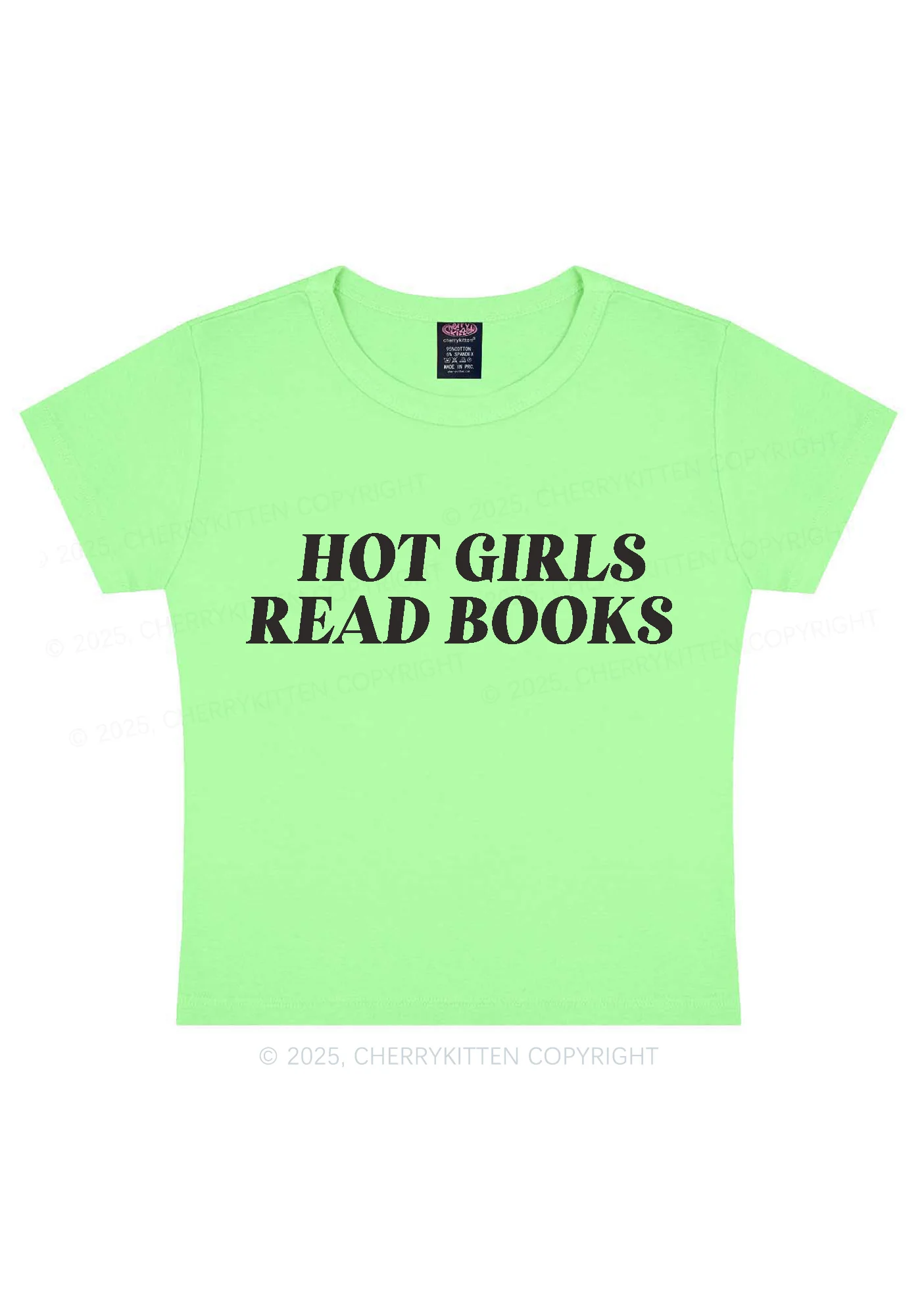 Hot Girls Read Books Y2K Baby Tee Cherrykitten - Image 11