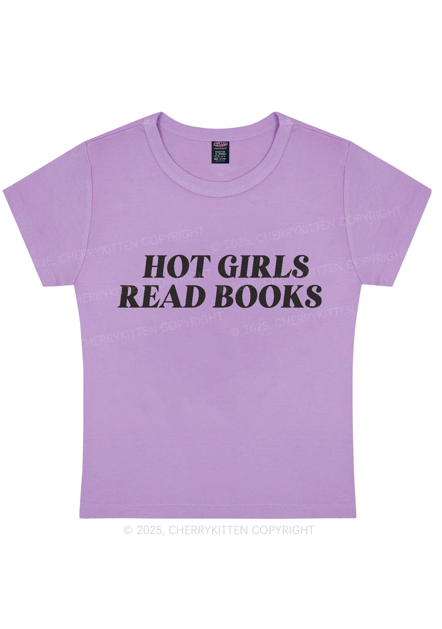 Hot Girls Read Books Y2K Baby Tee Cherrykitten - Image 6