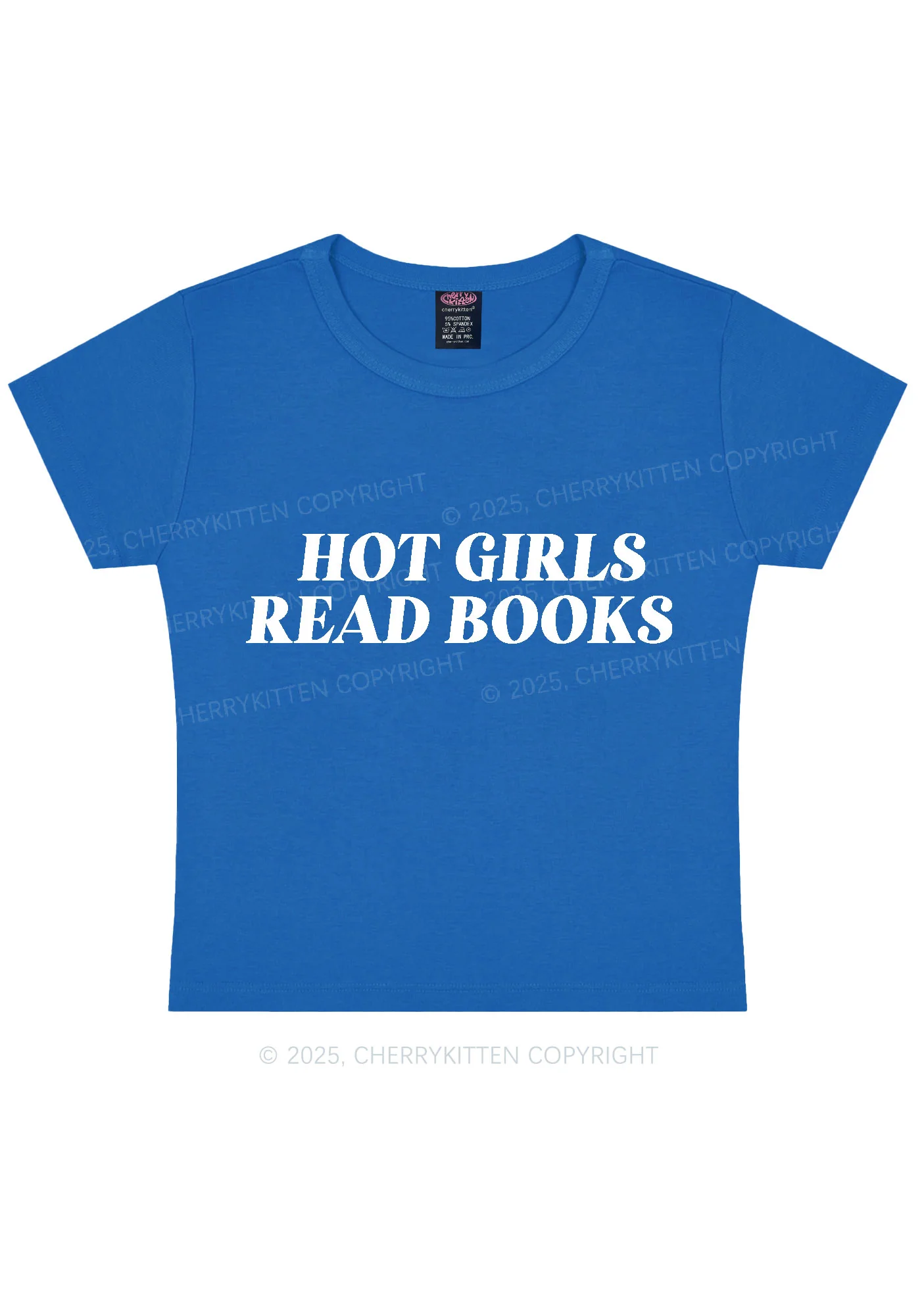 Hot Girls Read Books Y2K Baby Tee Cherrykitten - Image 8
