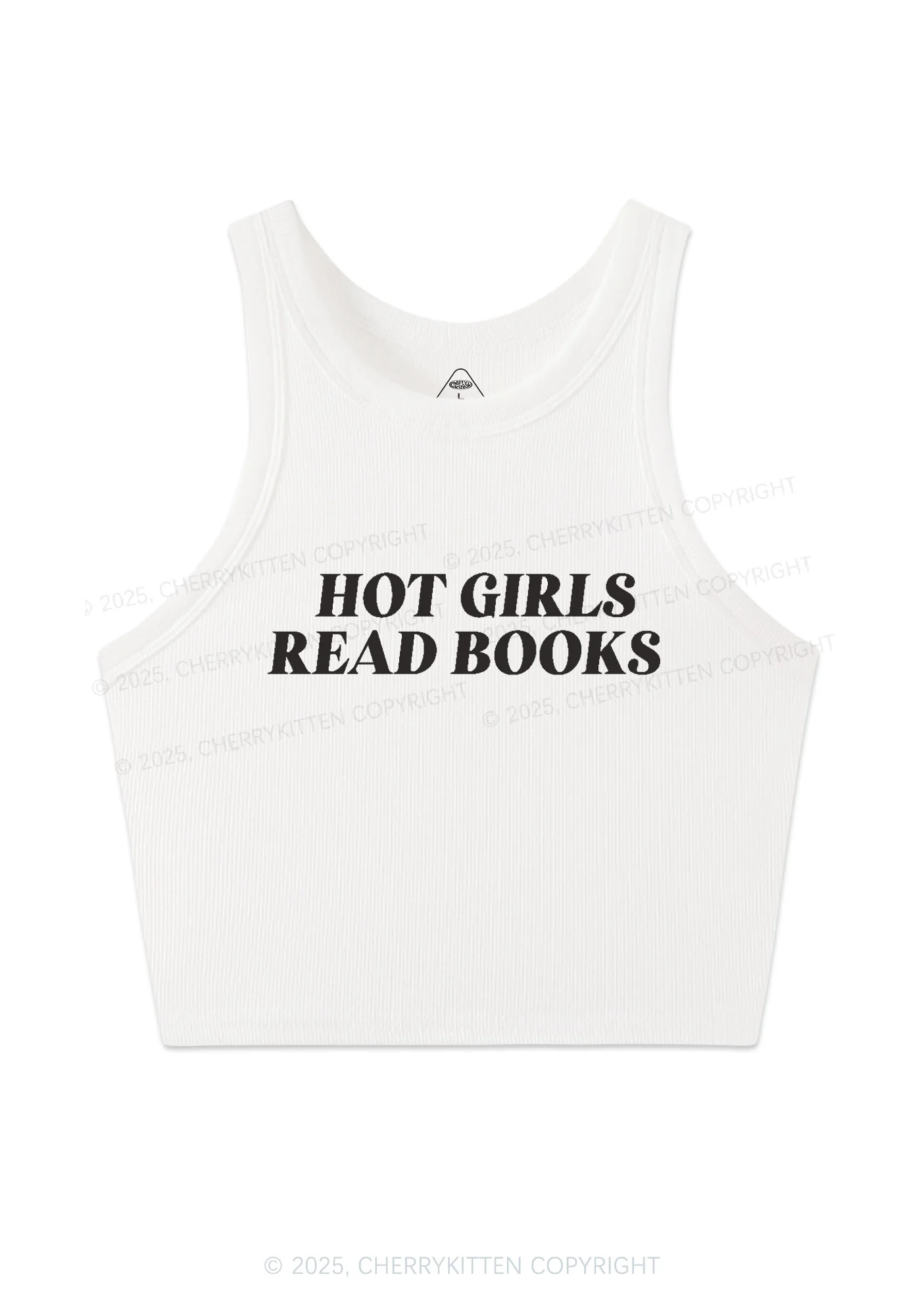 Hot Girls Read Books Y2K Crop Tank Top Cherrykitten - Image 3