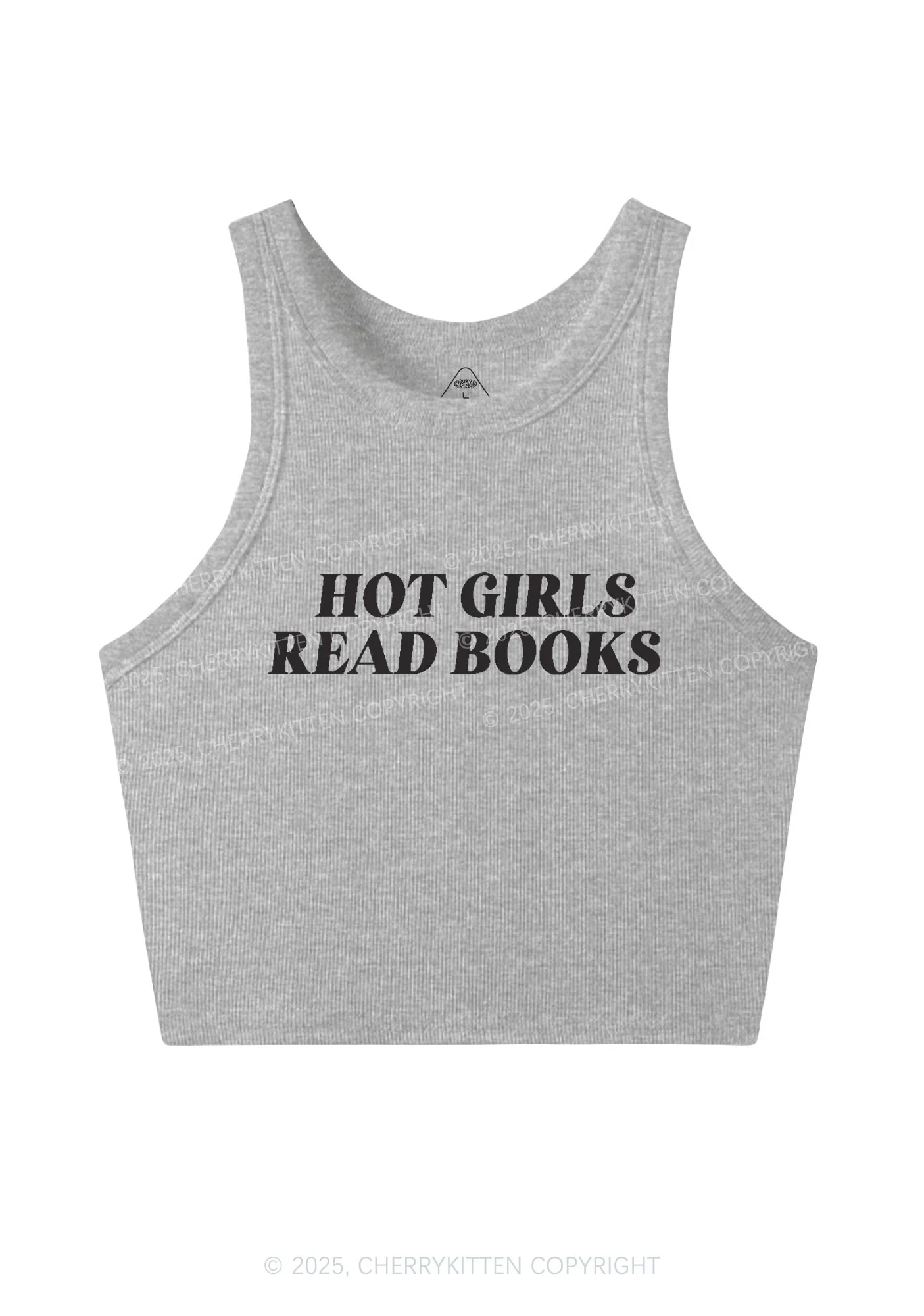Hot Girls Read Books Y2K Crop Tank Top Cherrykitten - Image 4
