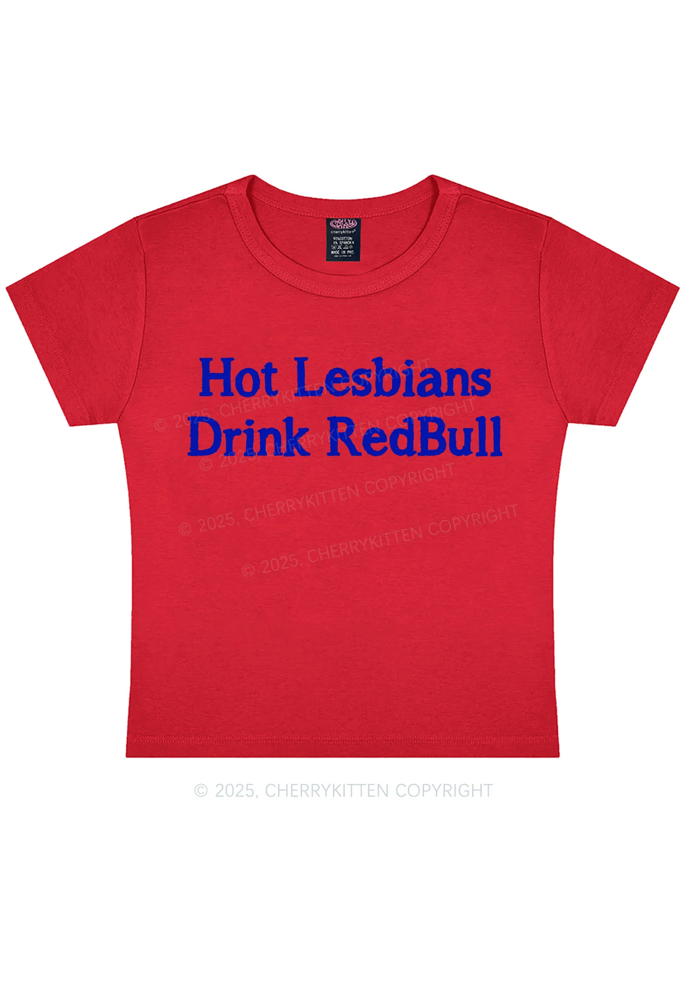 Hot Lesbians Drink Red Pride Y2K Baby Tee Cherrykitten - Image 12