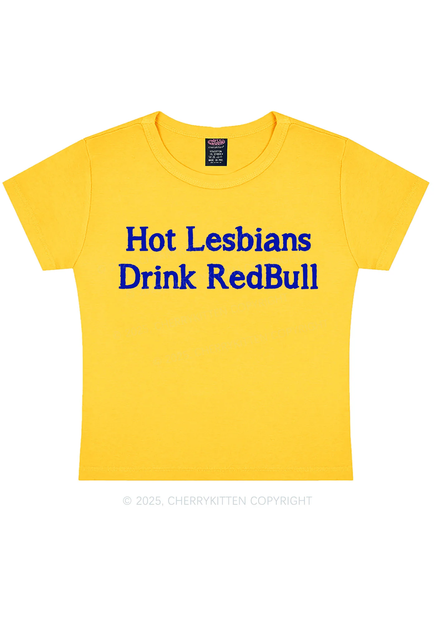 Hot Lesbians Drink Red Pride Y2K Baby Tee Cherrykitten - Image 6