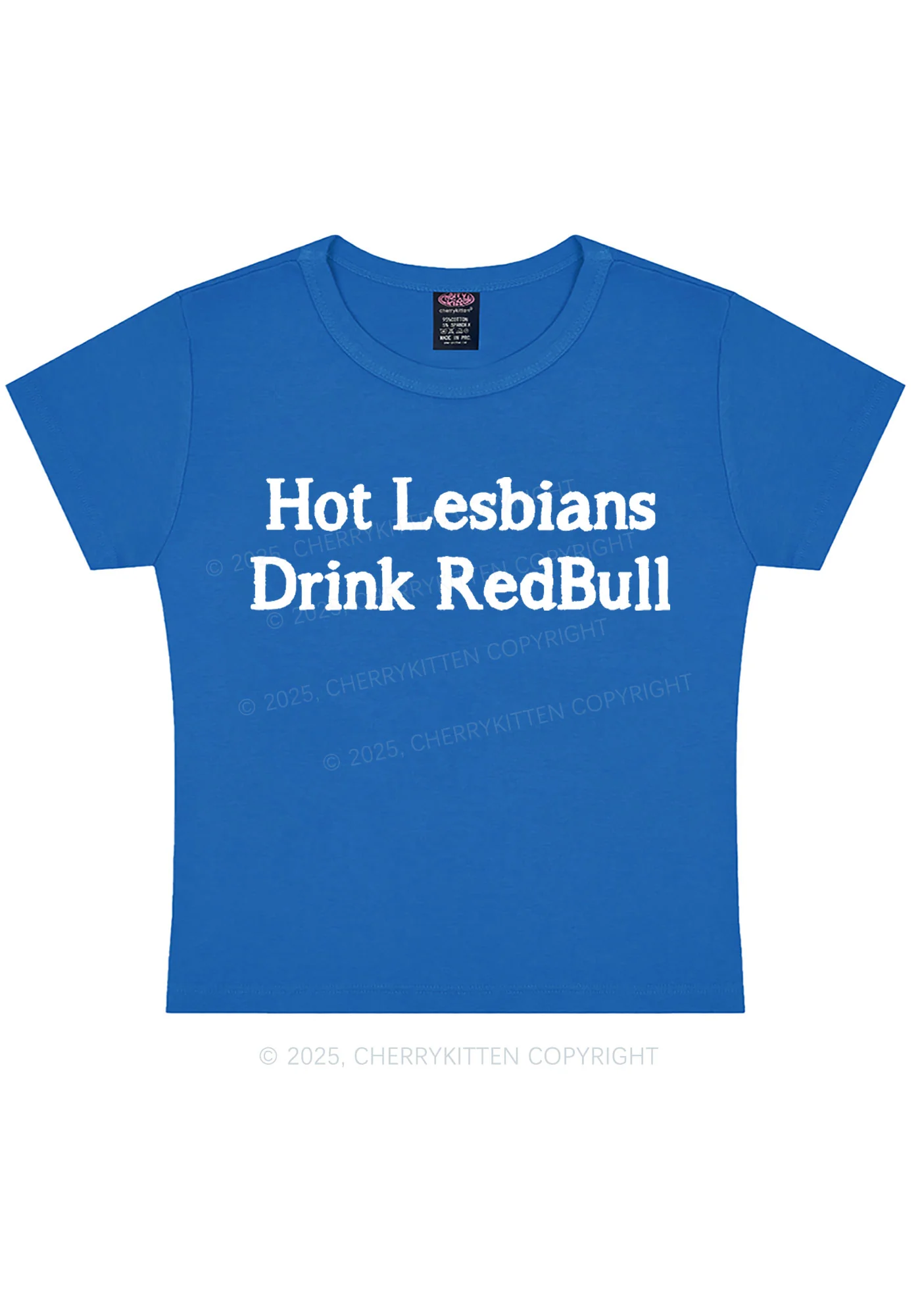 Hot Lesbians Drink Red Pride Y2K Baby Tee Cherrykitten - Image 7