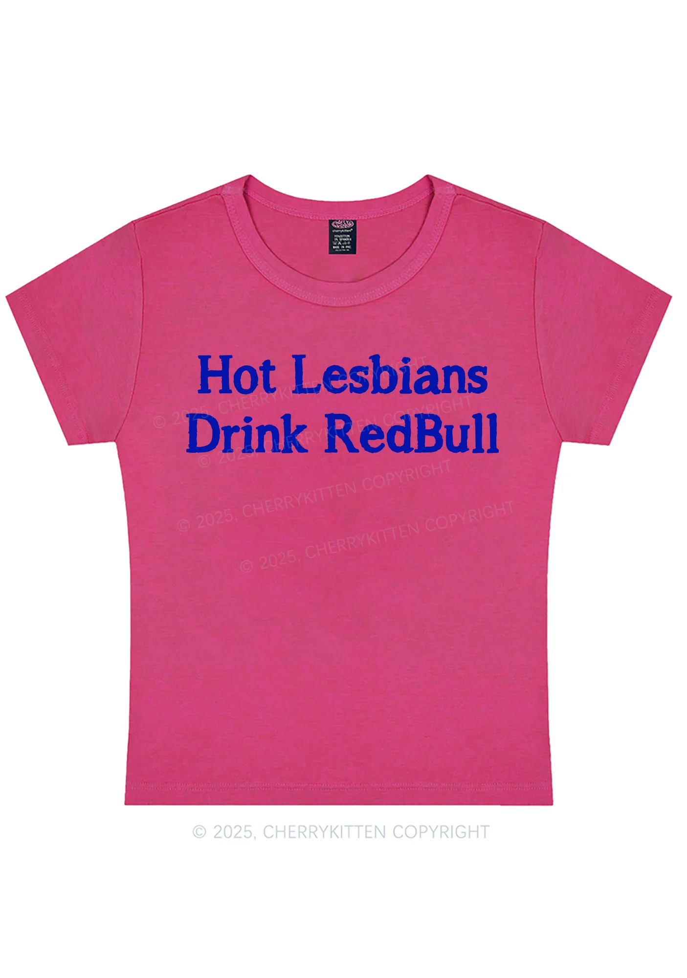 Hot Lesbians Drink Red Pride Y2K Baby Tee Cherrykitten - Image 8