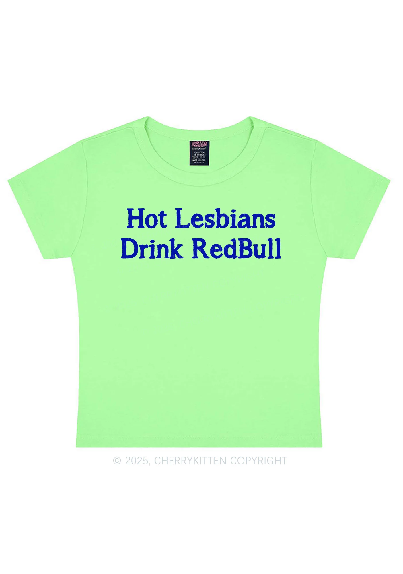 Hot Lesbians Drink Red Pride Y2K Baby Tee Cherrykitten - Image 9