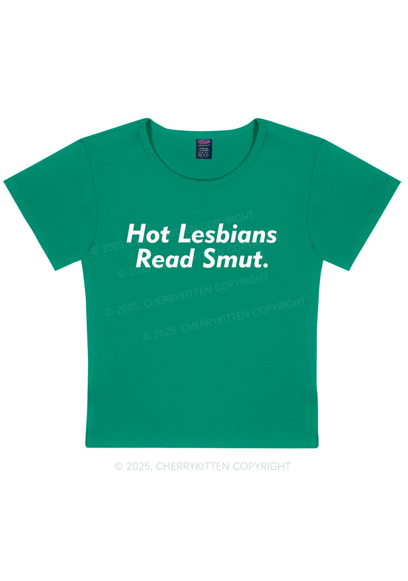 Hot Lesbians Read Smxt Y2K Baby Tee Cherrykitten - Image 11