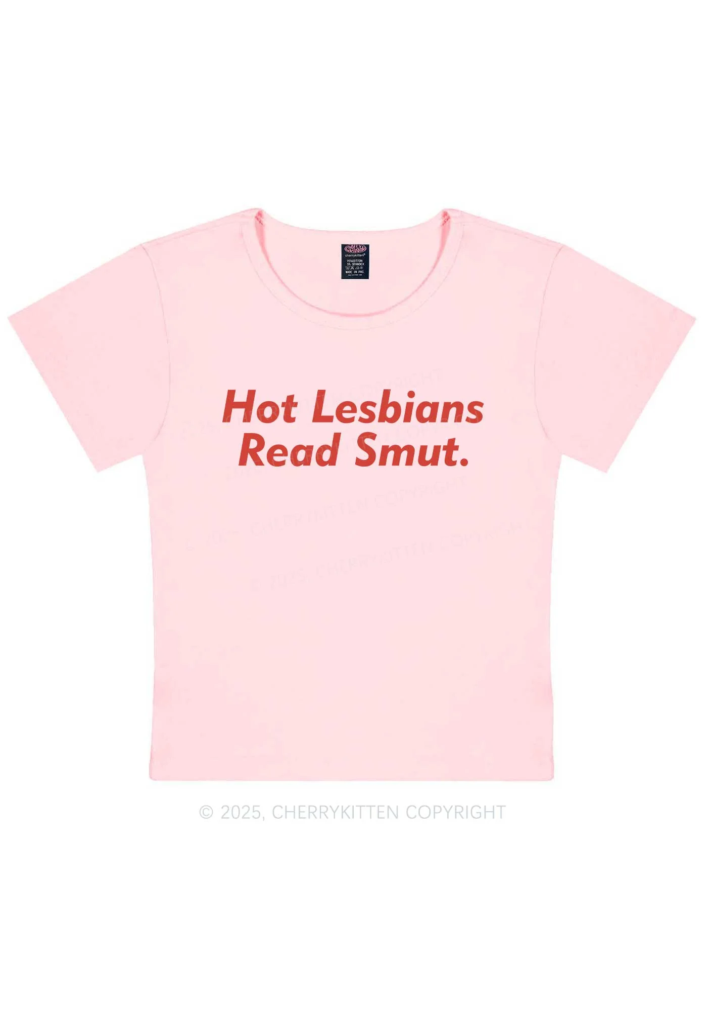Hot Lesbians Read Smxt Y2K Baby Tee Cherrykitten - Image 12