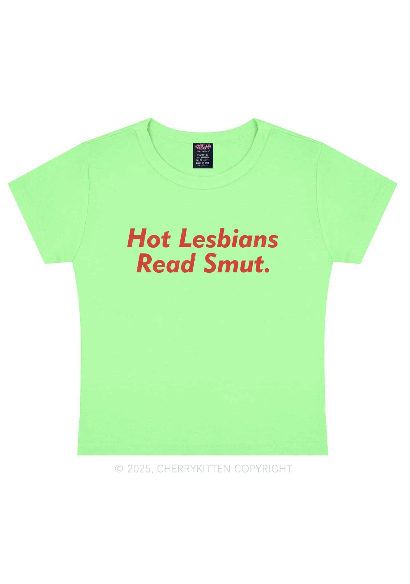 Hot Lesbians Read Smxt Y2K Baby Tee Cherrykitten - Image 13