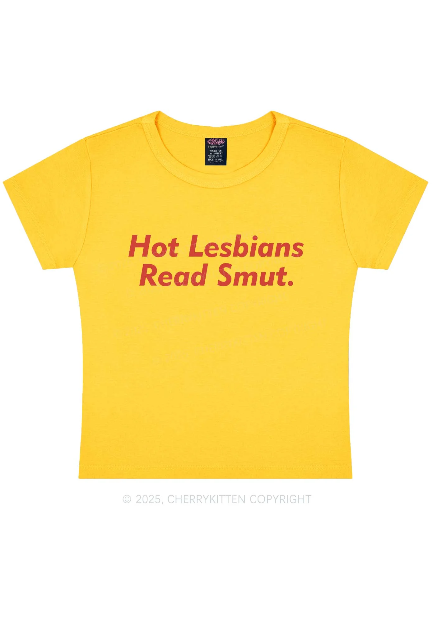 Hot Lesbians Read Smxt Y2K Baby Tee Cherrykitten - Image 4