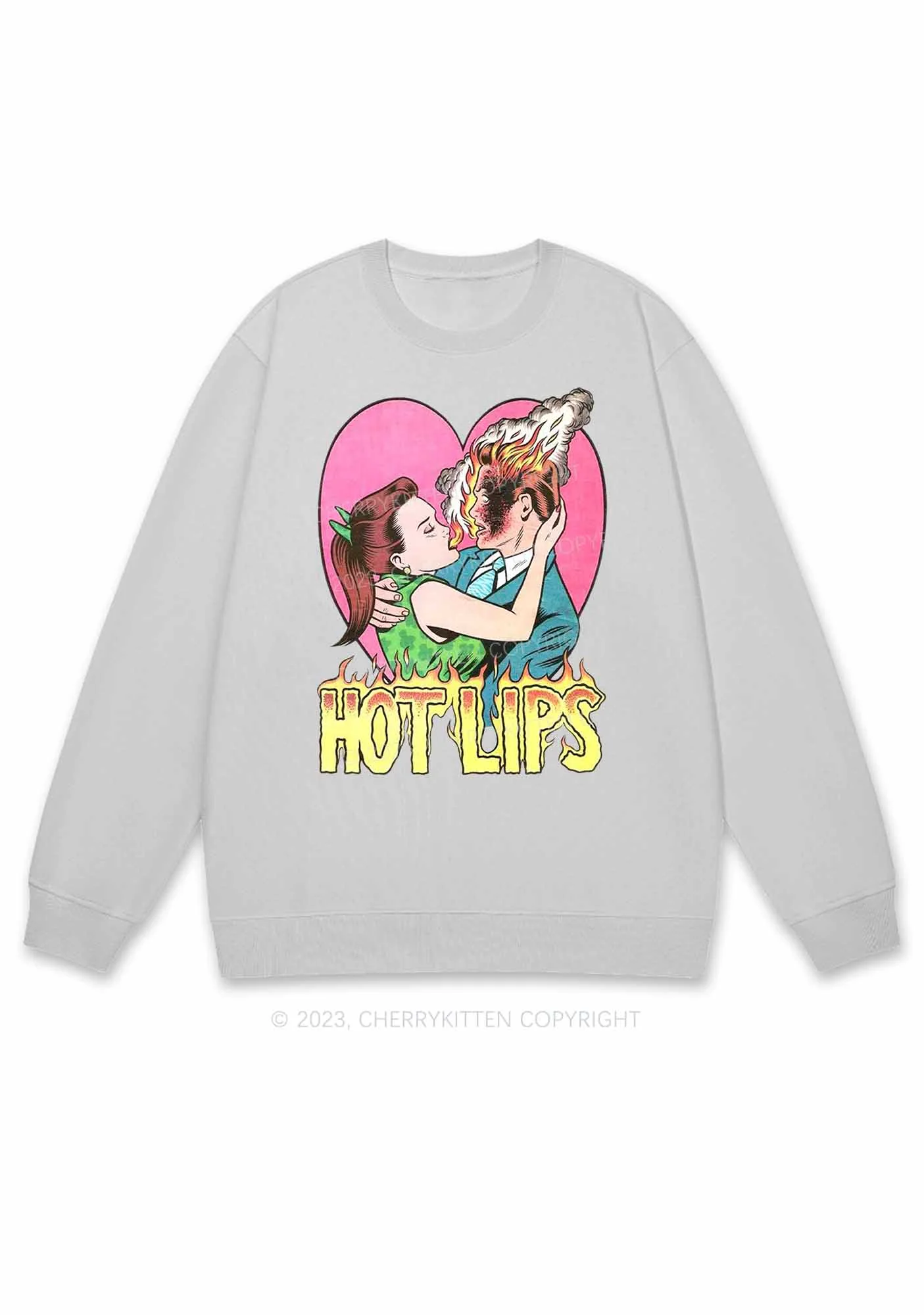 Hot Lips Y2K Sweatshirt Cherrykitten - Image 5