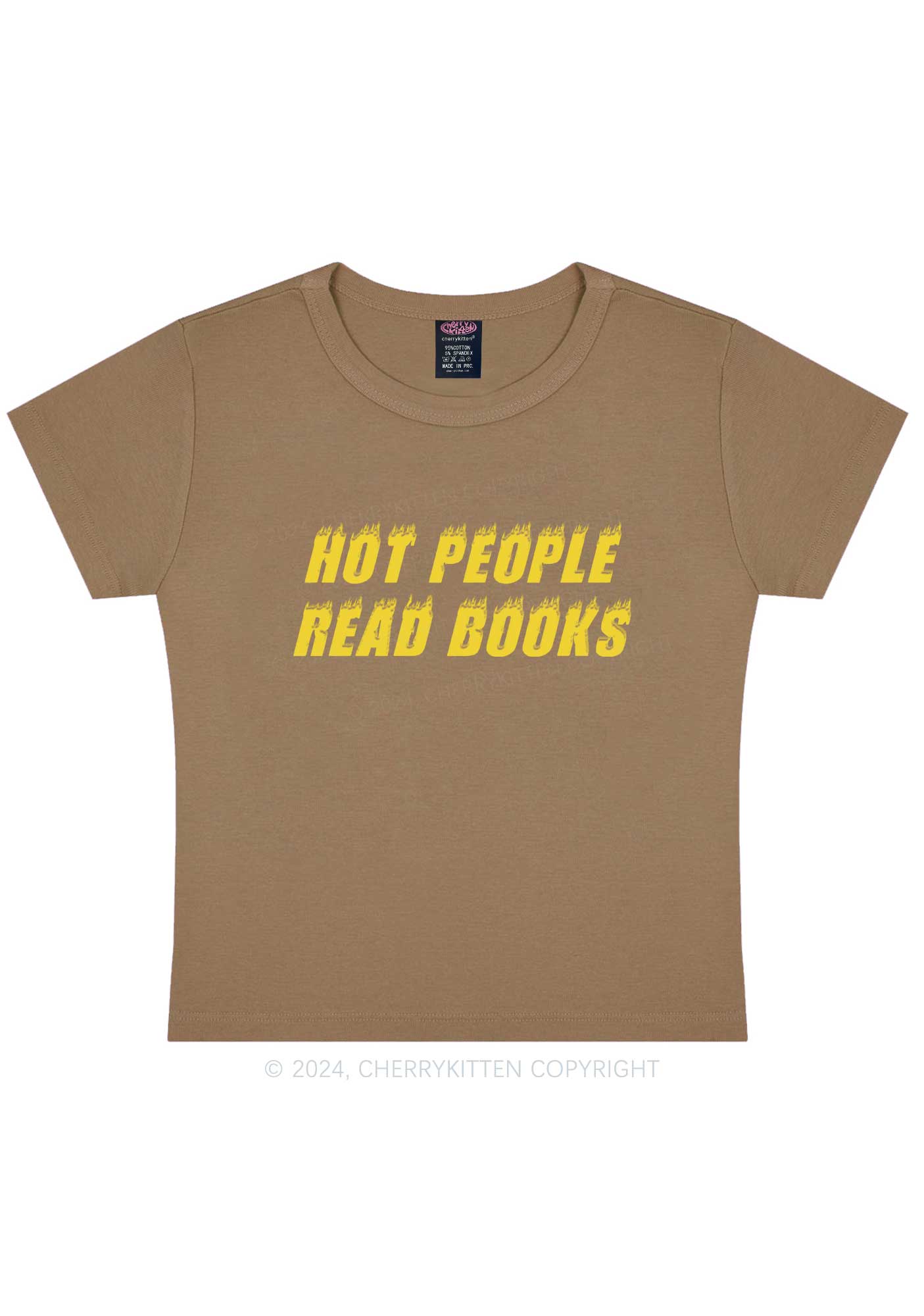 Hot People Read Books Y2K Baby Tee Cherrykitten - Image 12