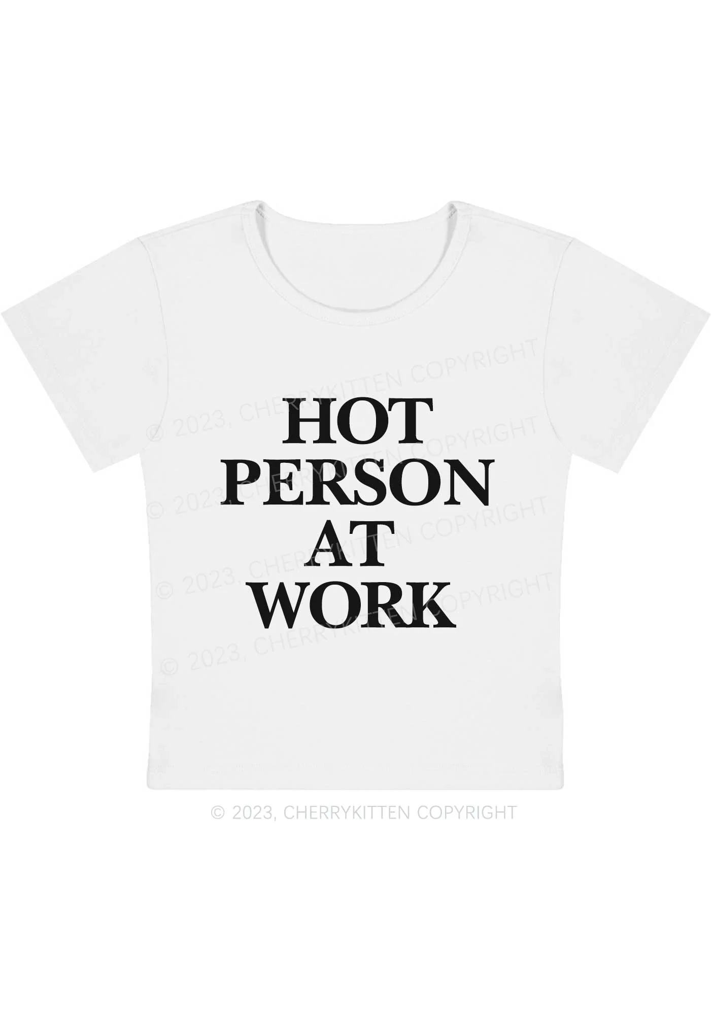 Hot Person At Work Y2K Baby Tee Cherrykitten - Image 4