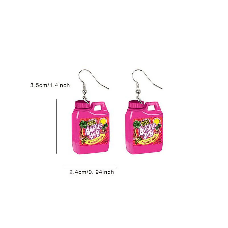 Hot Pink Bubble Jug Y2K Earrings Cherrykitten - Image 2