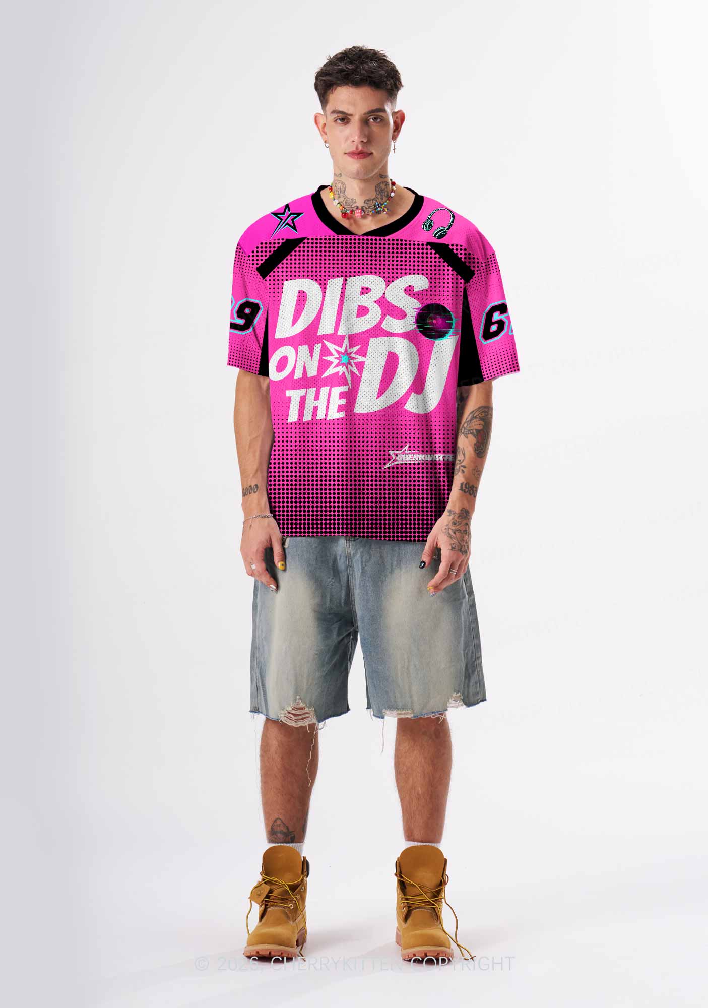 Hot Pink Dibs On The DJ Y2K Sport Jersey Shirts Cherrykitten - Image 2