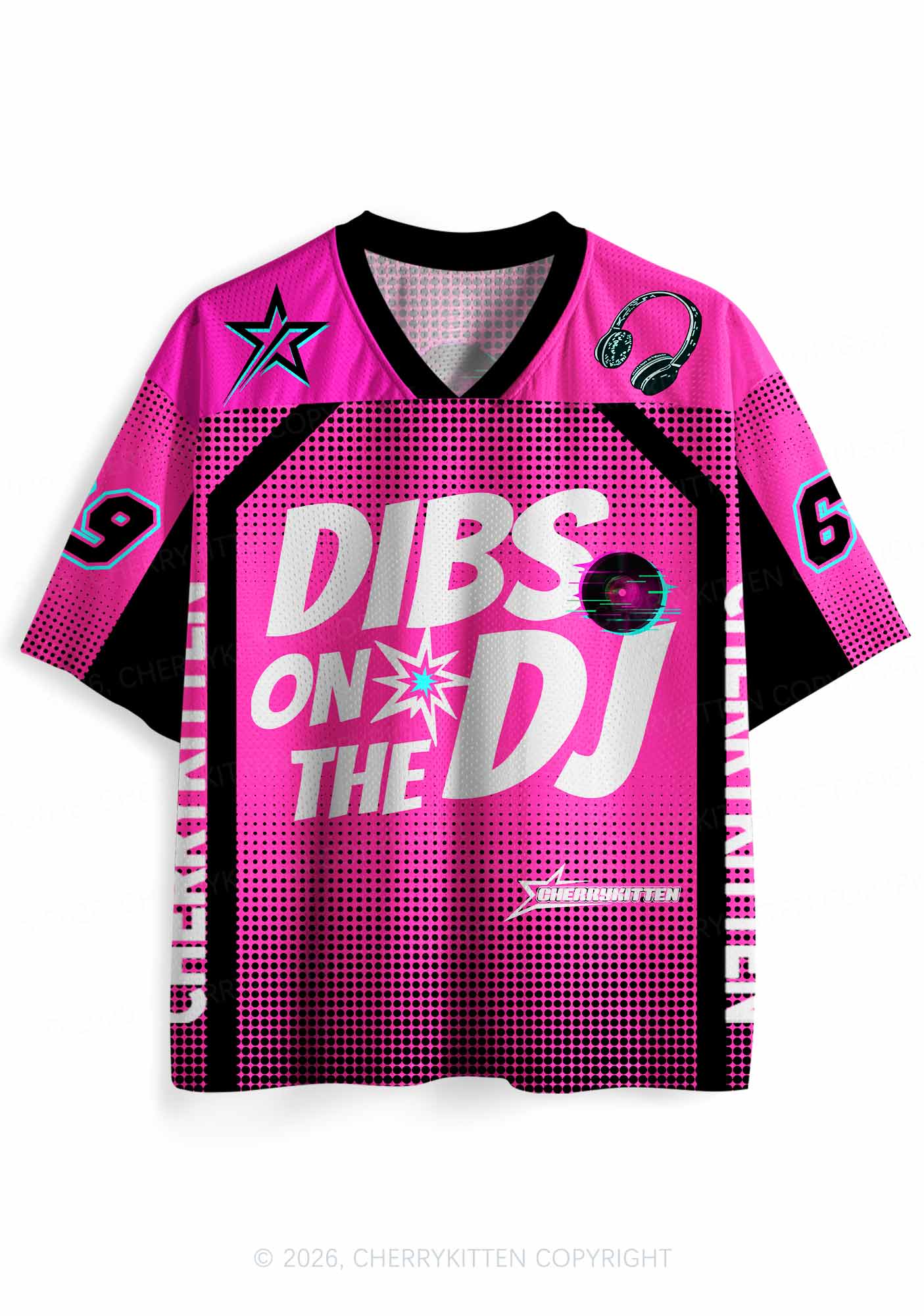 Hot Pink Dibs On The DJ Y2K Sport Jersey Shirts Cherrykitten - Image 3