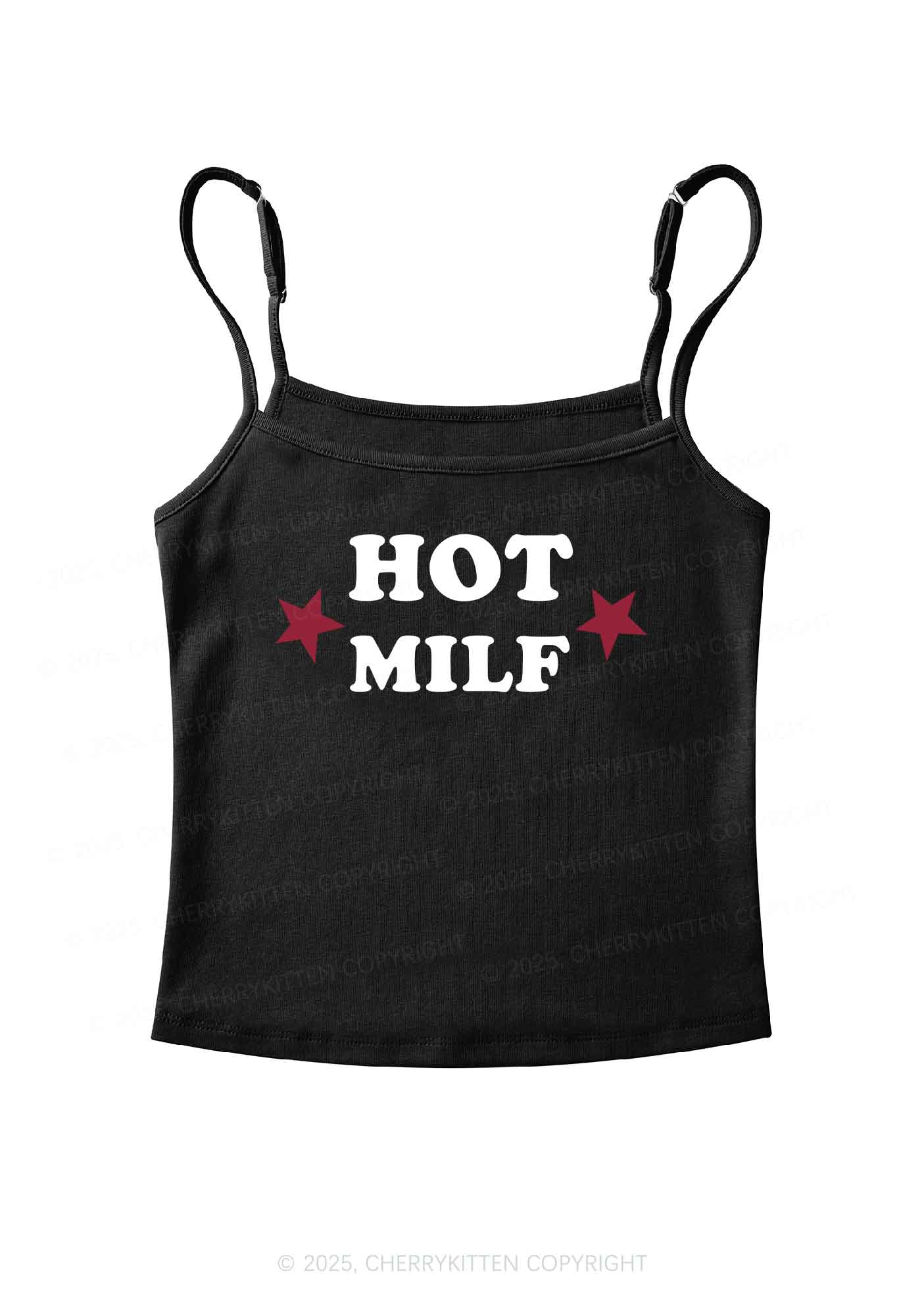 Hot Red Double Pentagram Y2K Spaghetti Strap Cami Cherrykitten - Image 3