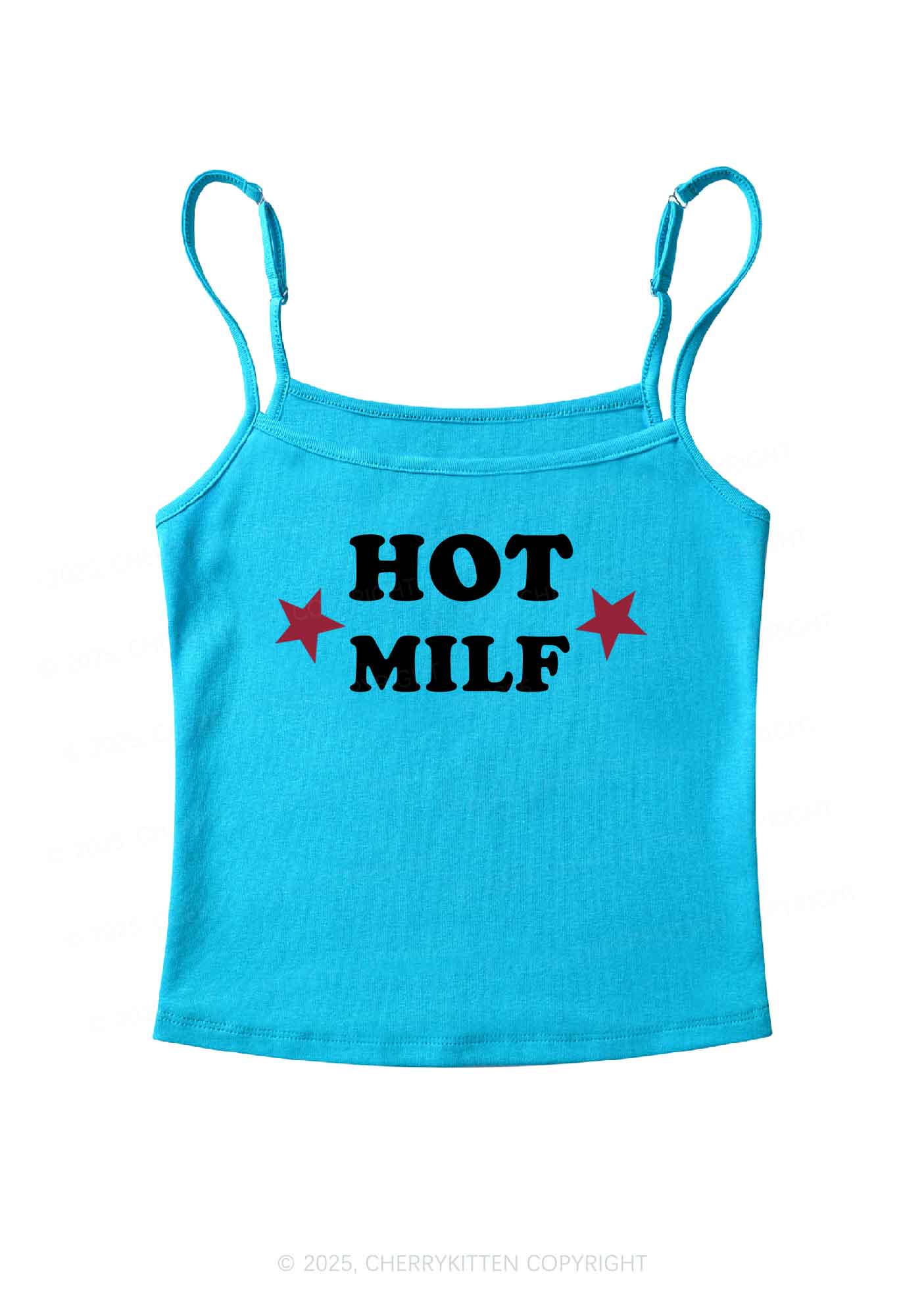 Hot Red Double Pentagram Y2K Spaghetti Strap Cami Cherrykitten - Image 5