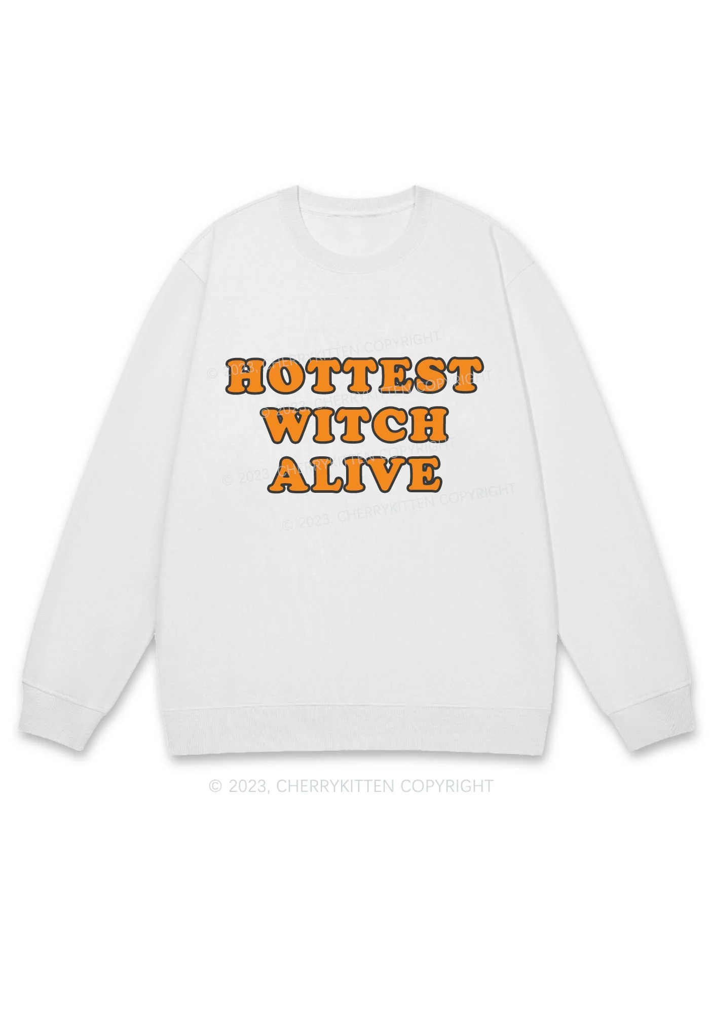 Hottest Witch Alive Halloween Y2K Sweatshirt Cherrykitten - Image 3