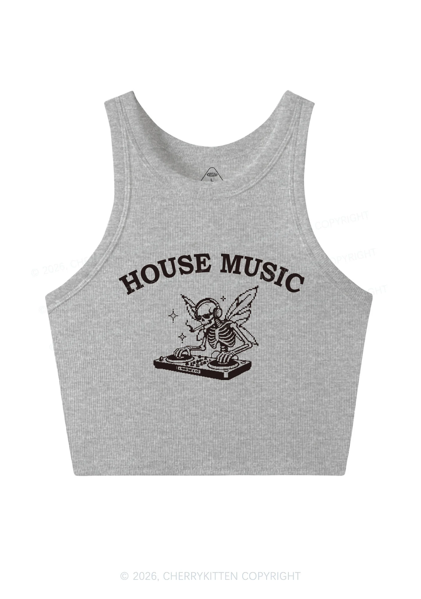 House Music Skeleton Y2K Crop Tank Top Cherrykitten - Image 10