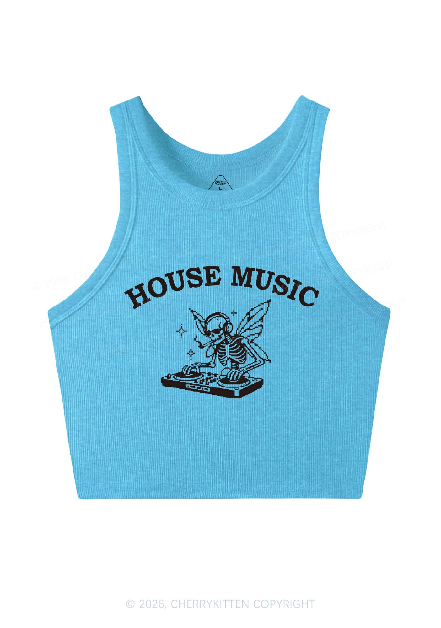 House Music Skeleton Y2K Crop Tank Top Cherrykitten - Image 11