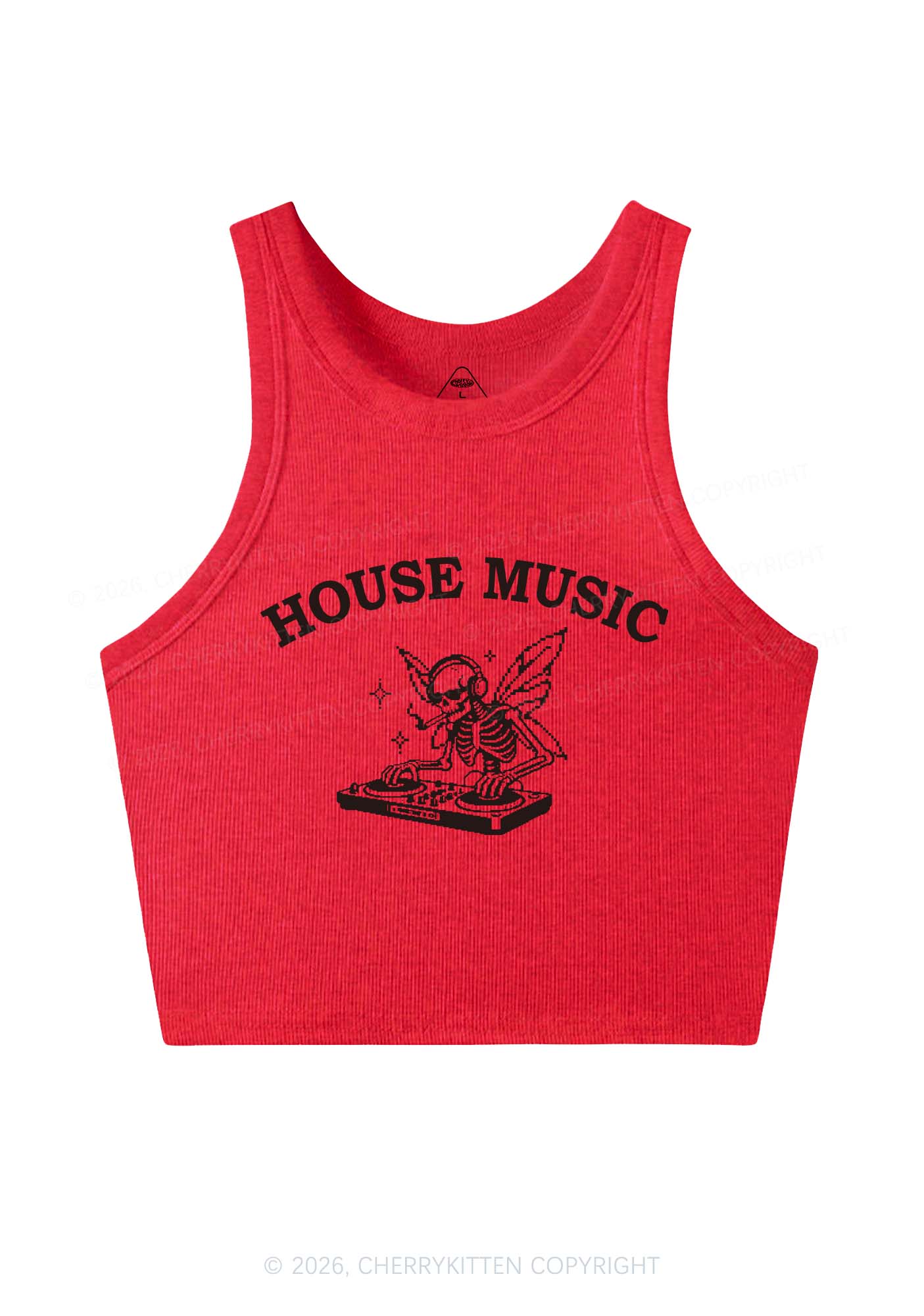 House Music Skeleton Y2K Crop Tank Top Cherrykitten - Image 8