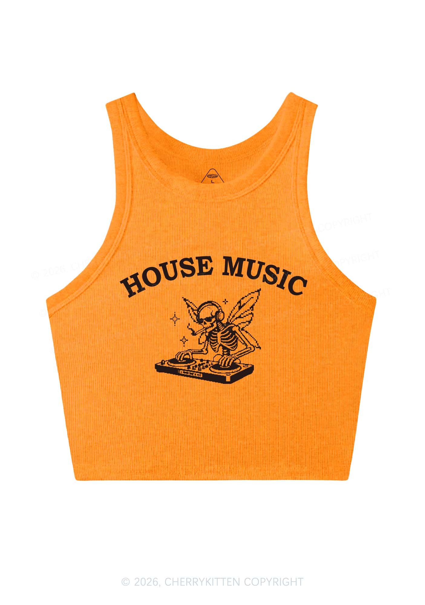 House Music Skeleton Y2K Crop Tank Top Cherrykitten - Image 9