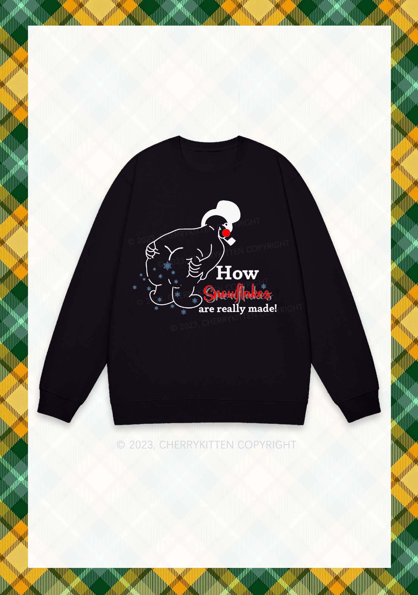 How Snowflakes Are Really Made Christmas Y2K Sweatshirt Cherrykitten - Image 3