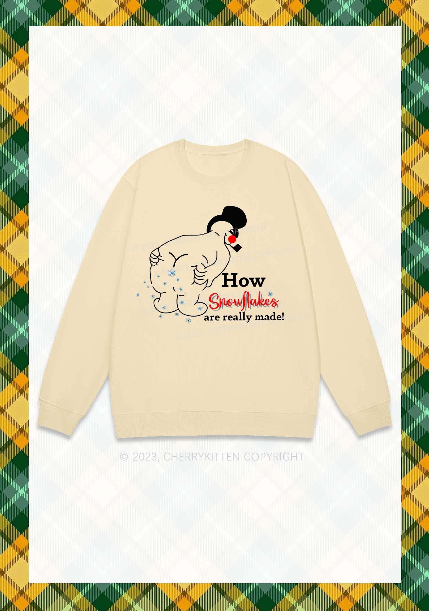 How Snowflakes Are Really Made Christmas Y2K Sweatshirt Cherrykitten - Image 4