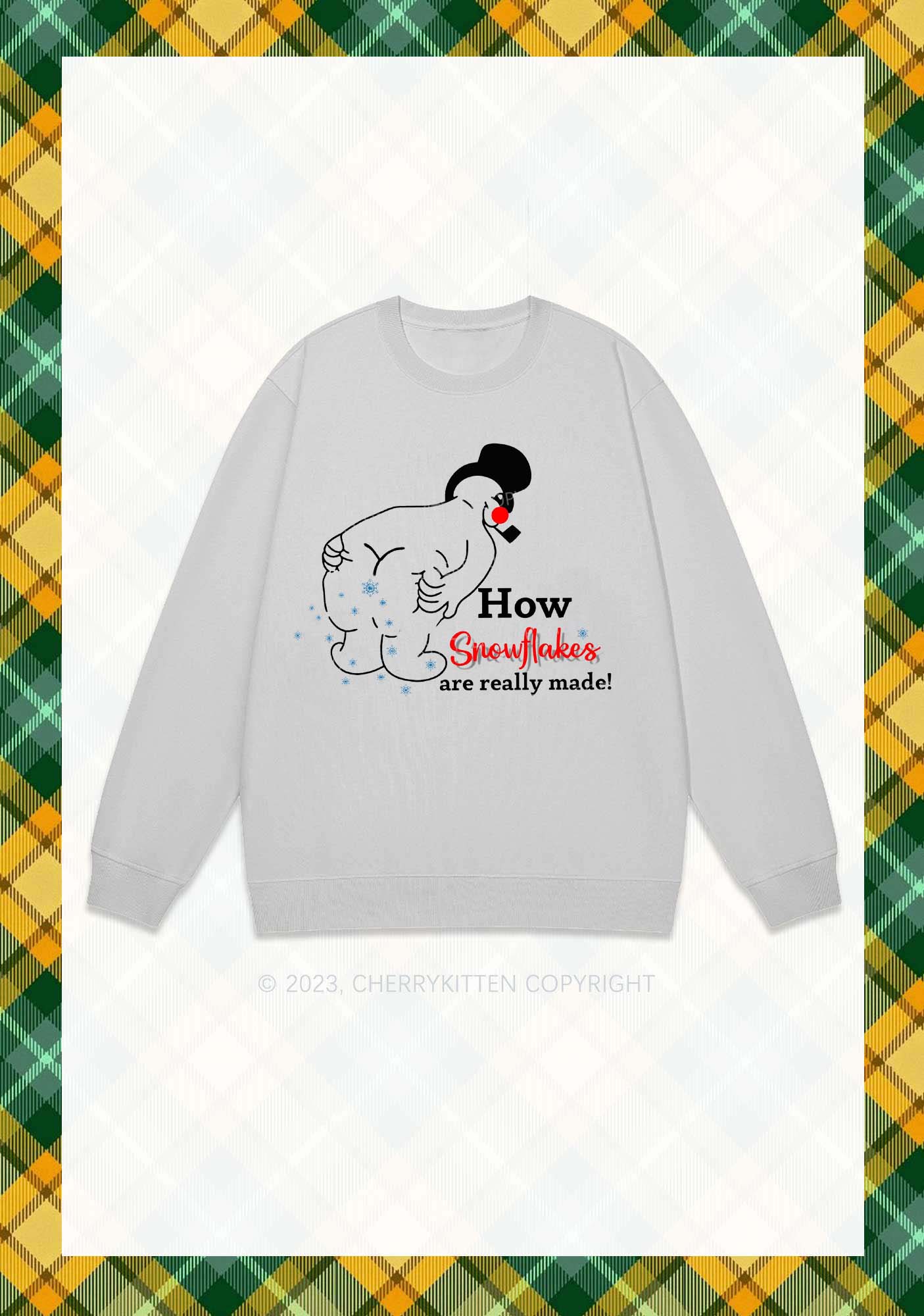How Snowflakes Are Really Made Christmas Y2K Sweatshirt Cherrykitten - Image 5