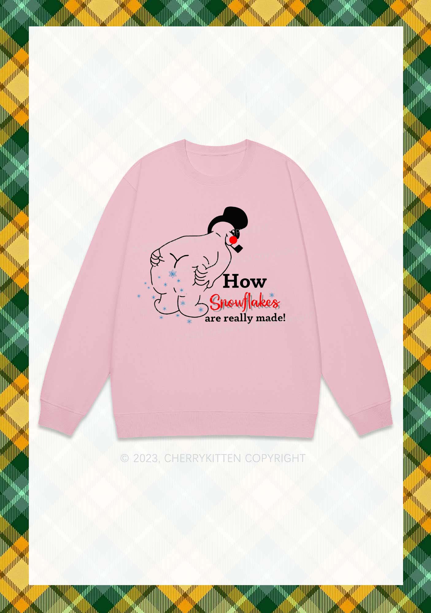 How Snowflakes Are Really Made Christmas Y2K Sweatshirt Cherrykitten - Image 6