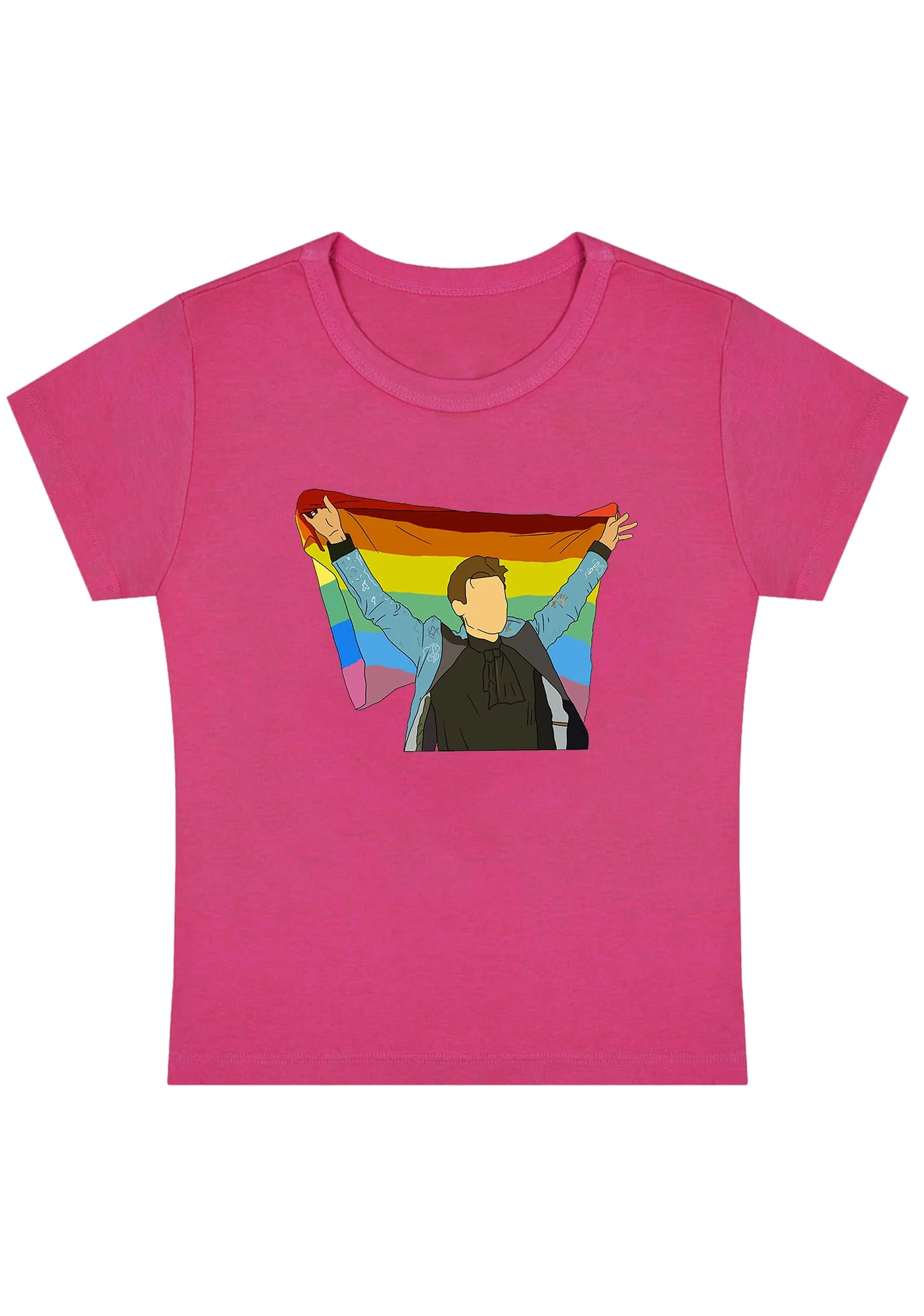 HS Pride Flag Y2K Baby Tee - Image 3