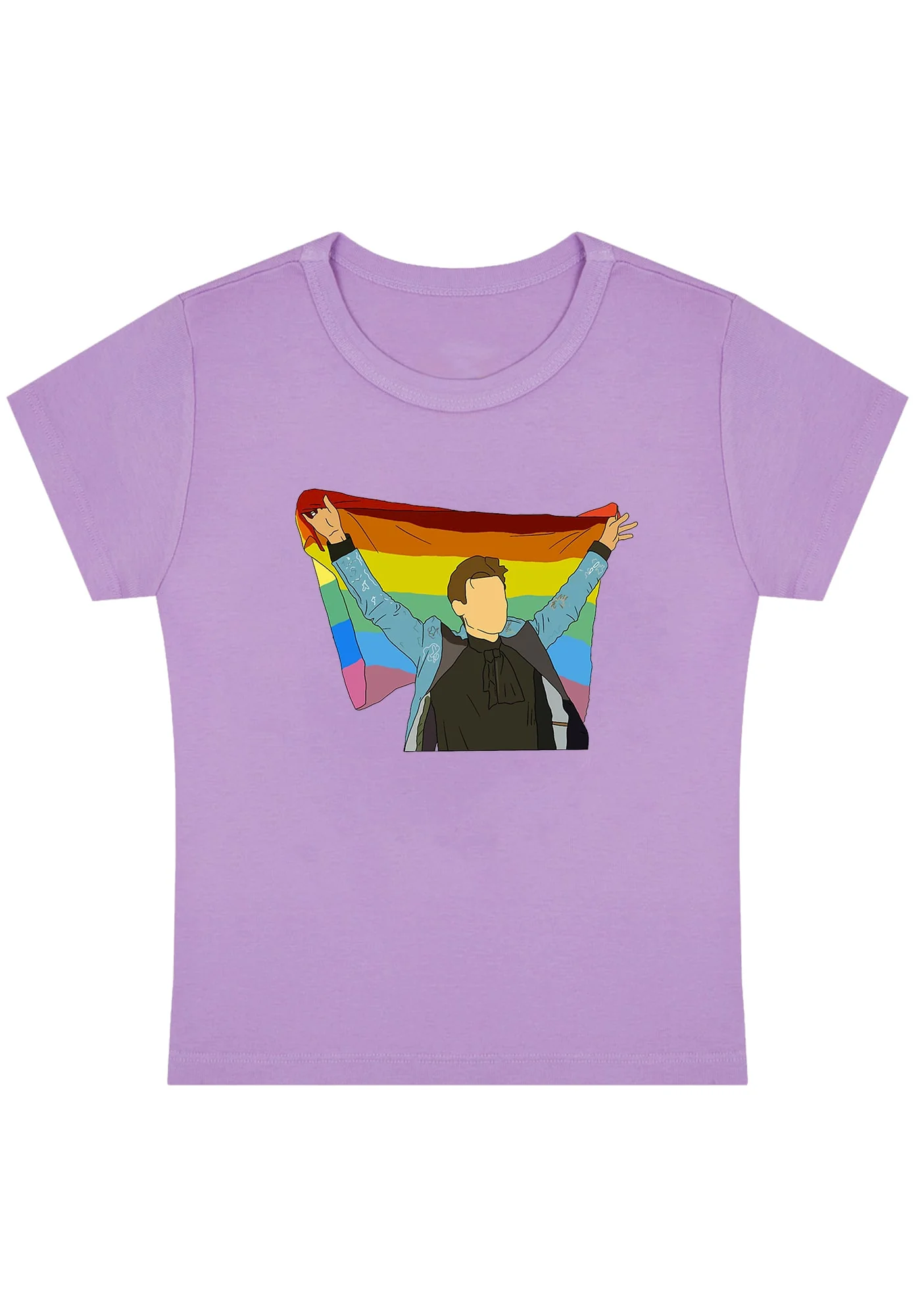 HS Pride Flag Y2K Baby Tee - Image 4