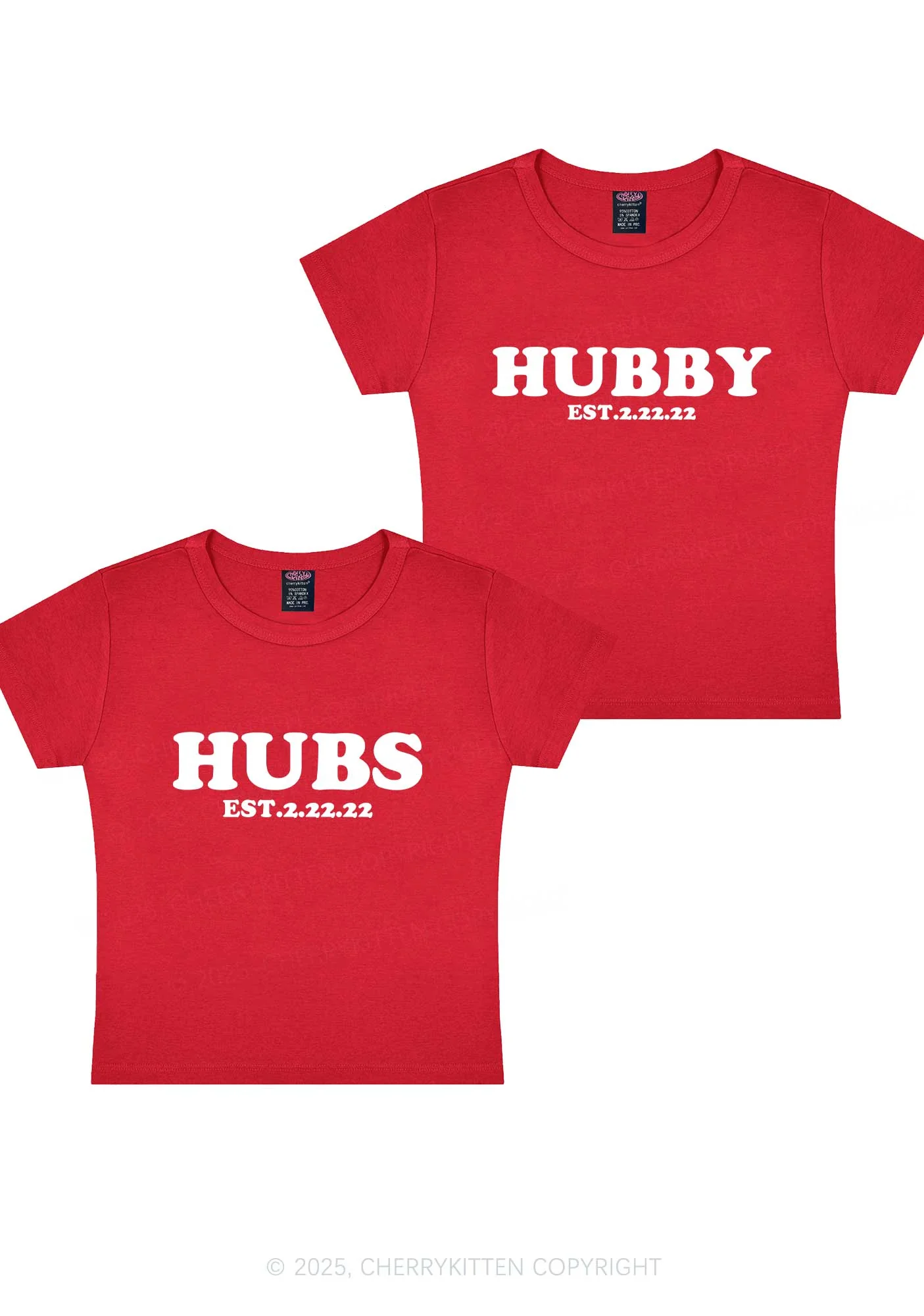 Hubs Hubby Y2K Valentine's Day Baby Tee Cherrykitten - Image 4